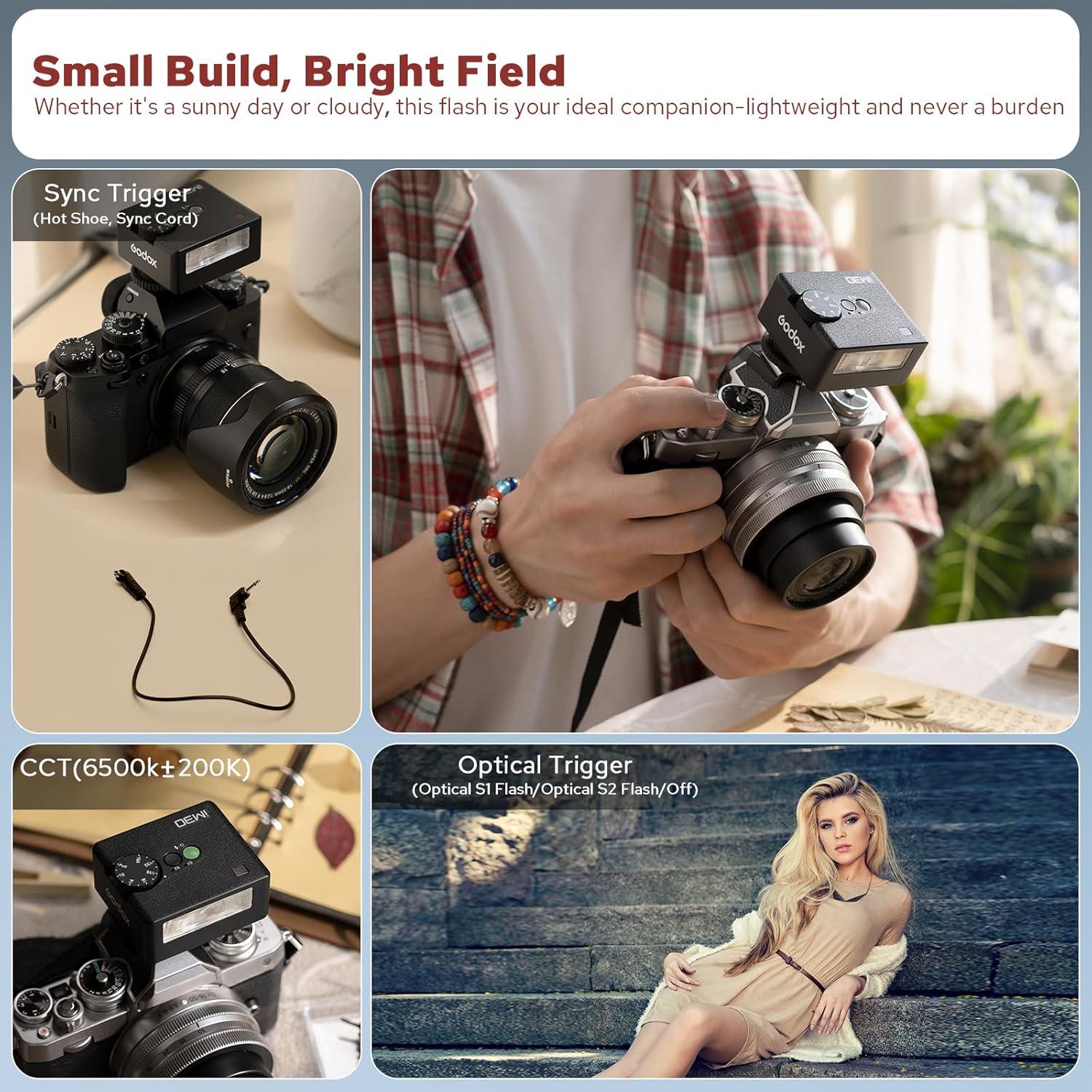 Flash Godox iM30 Mini, GN15, 7 Niveles, Compatible Canon Nikon