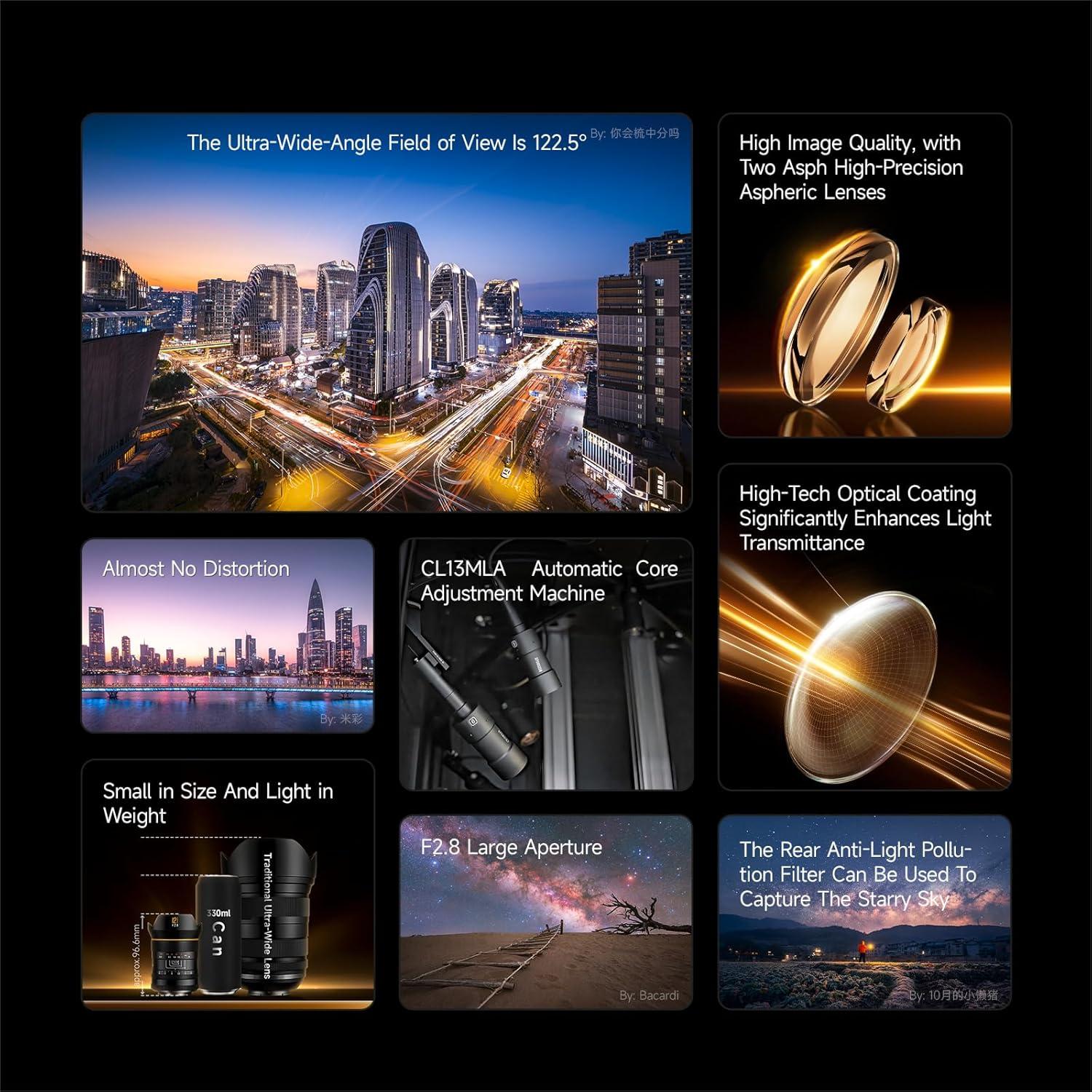 12mm F2.8 MF Lens for Leica Panasonic Sigma L Mount, Full Frame 122.5° Ultra Wide Angle Manual Focus Prime Mirrorless Camera Lens for SL SL2 T TL TL2 TL18 CL LUMIX S1 S1R S1H