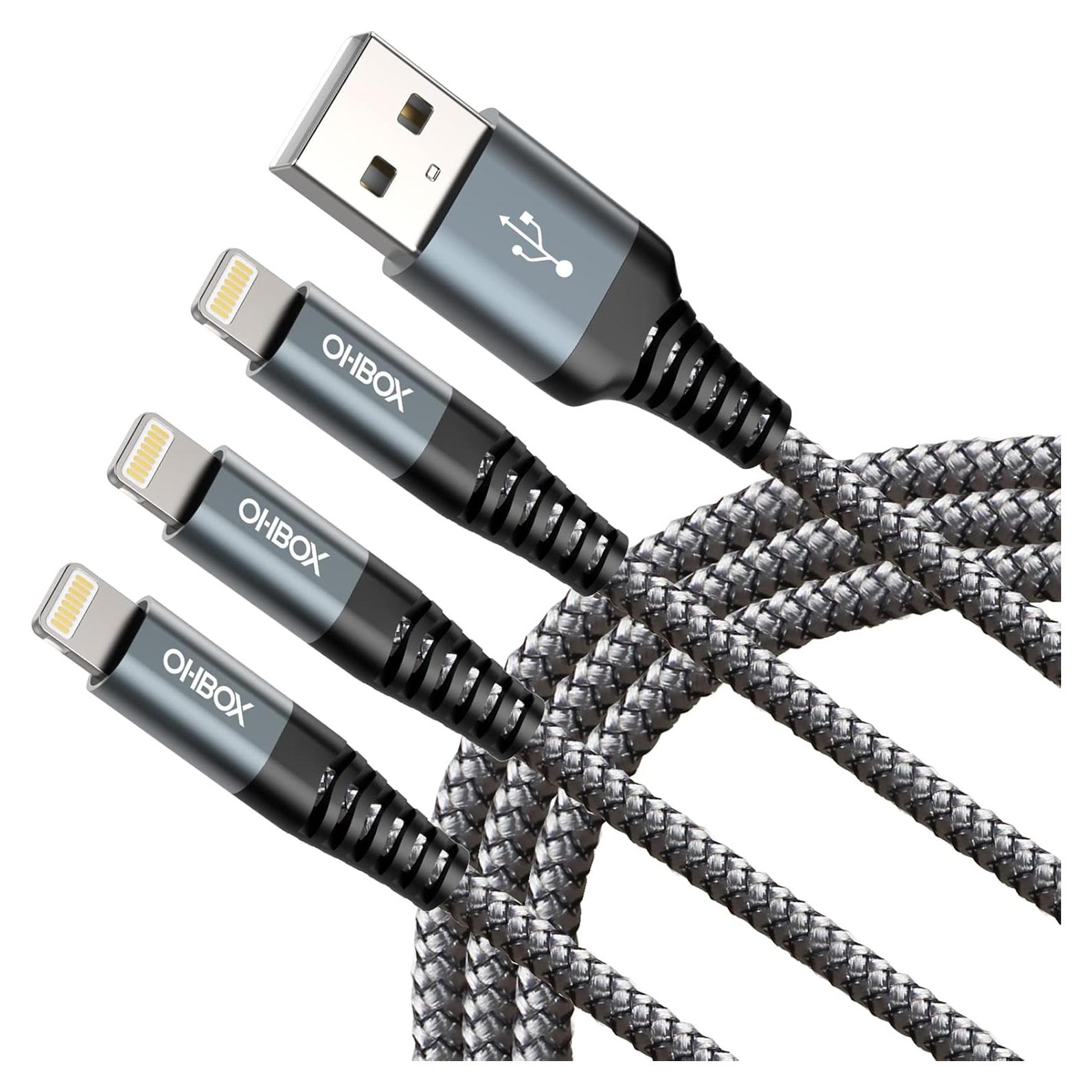 Cable USB a Lightning 6FT 3Pack MFi para iPhone y iPad