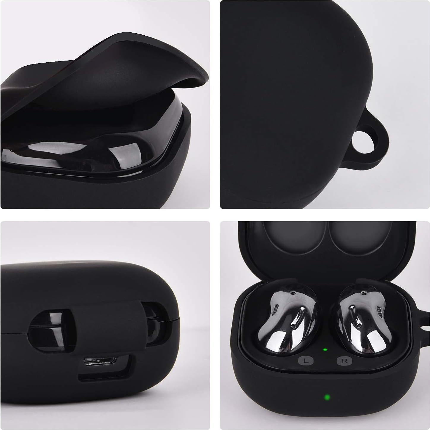 Funda de Silicona AIRSPO para Galaxy Buds 2 Pro/2/Live/FE - Negro