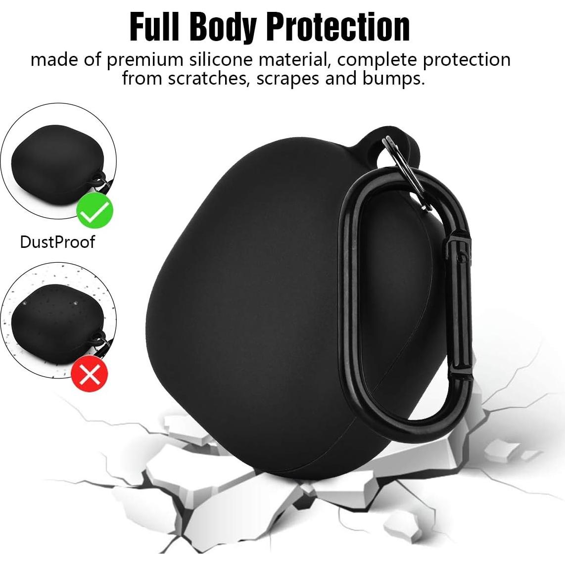 Funda de Silicona AIRSPO para Galaxy Buds 2 Pro/2/Live/FE - Negro
