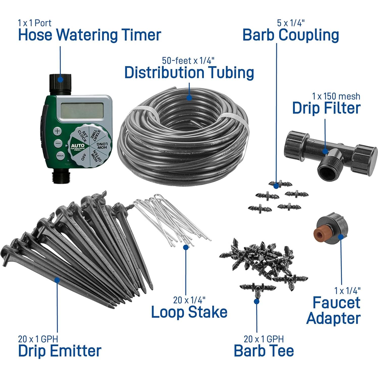 Kit de Riego por Goteo Orbit 91945 con Temporizador Automático