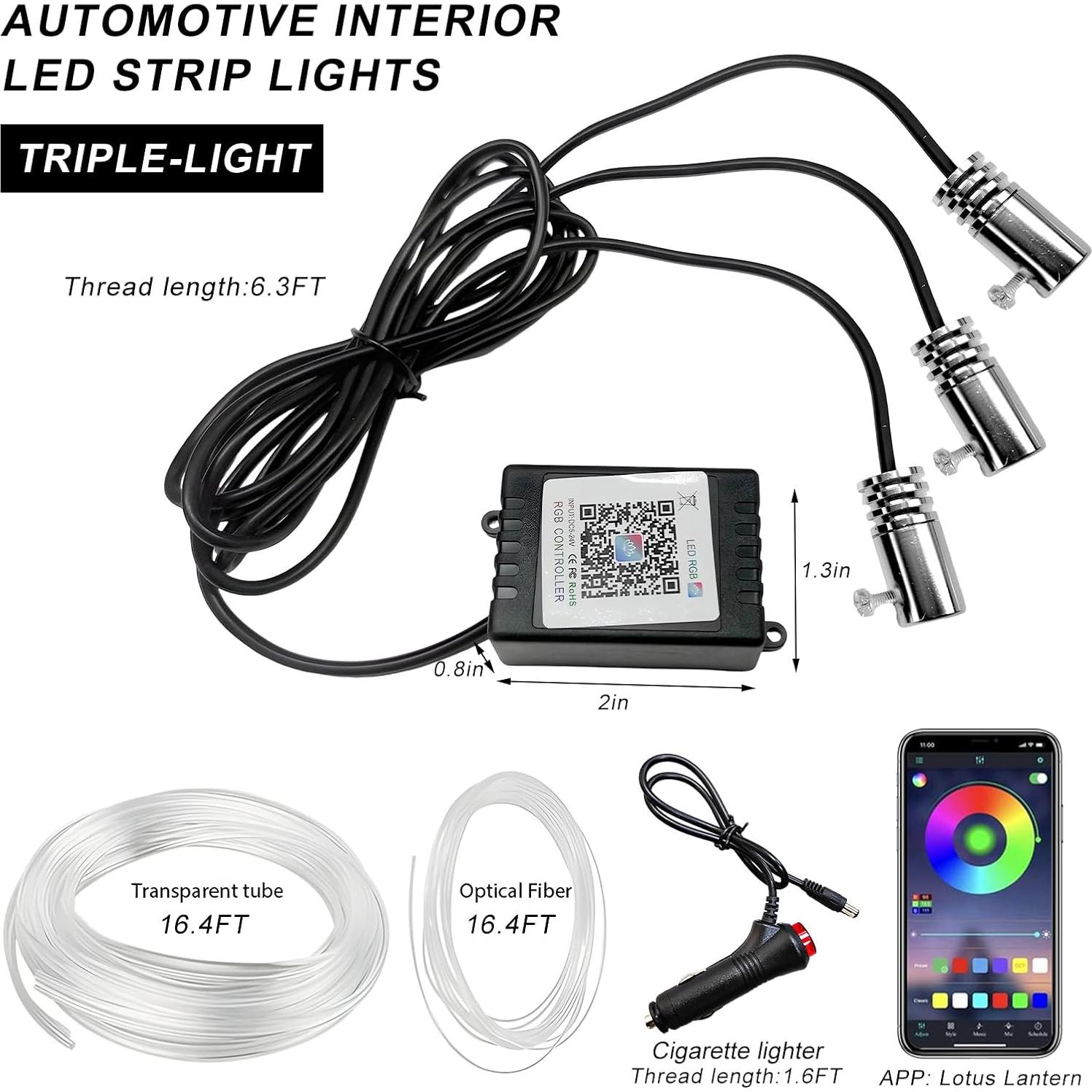 Luces LED de tira para coche NYTKL 197" RGB con APP