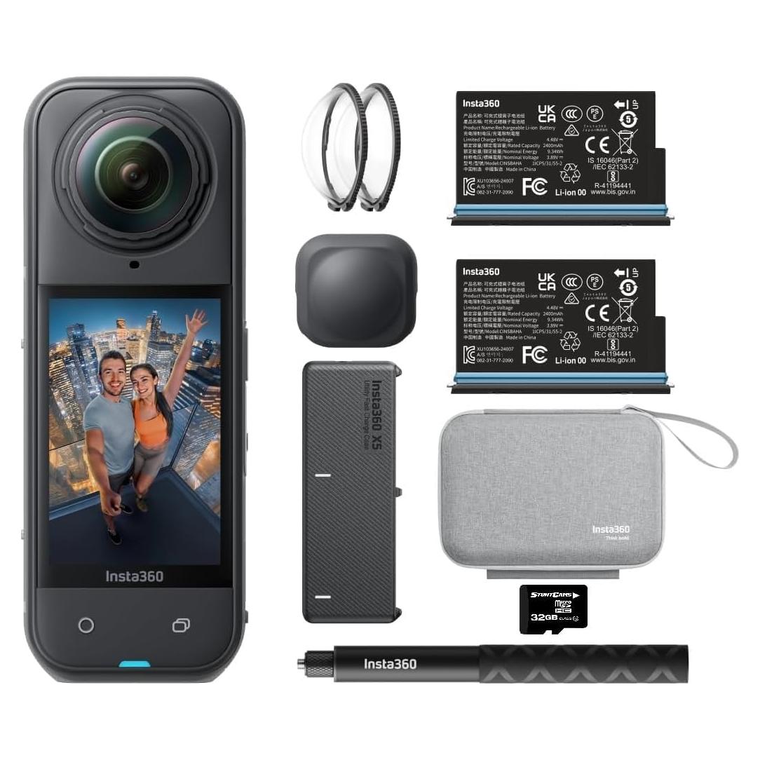 Cámara de Acción Insta360 X5 8K 360° Impermeable 72MP