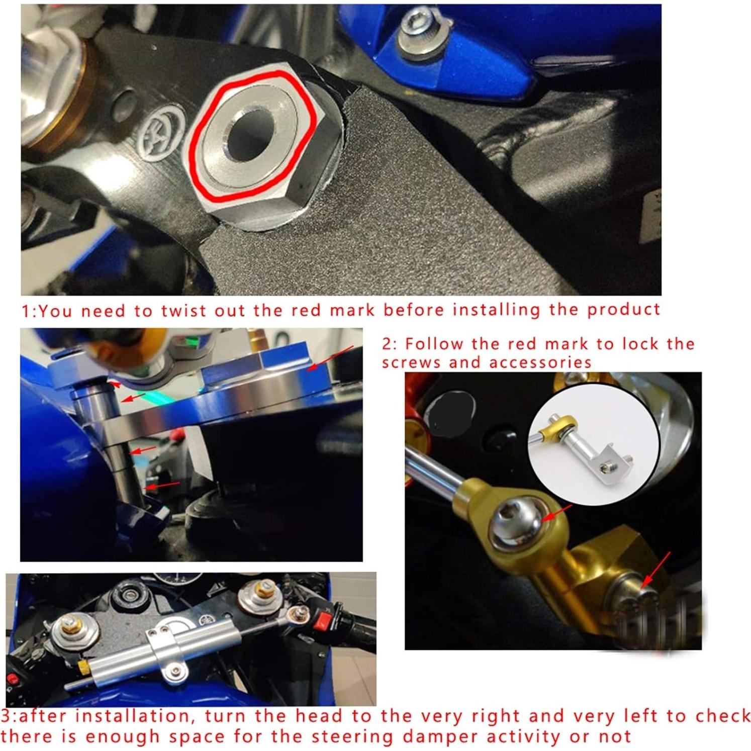 Estabilizador de dirección CNC QPDRNC para YZF R6 2006-2017