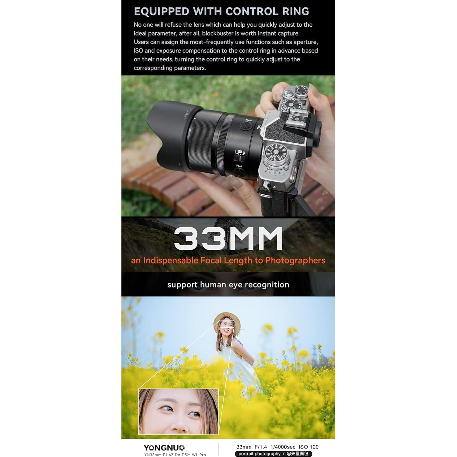 Lente Gran Angular YONGNUO YN33mm F1.4 para Nikon Z