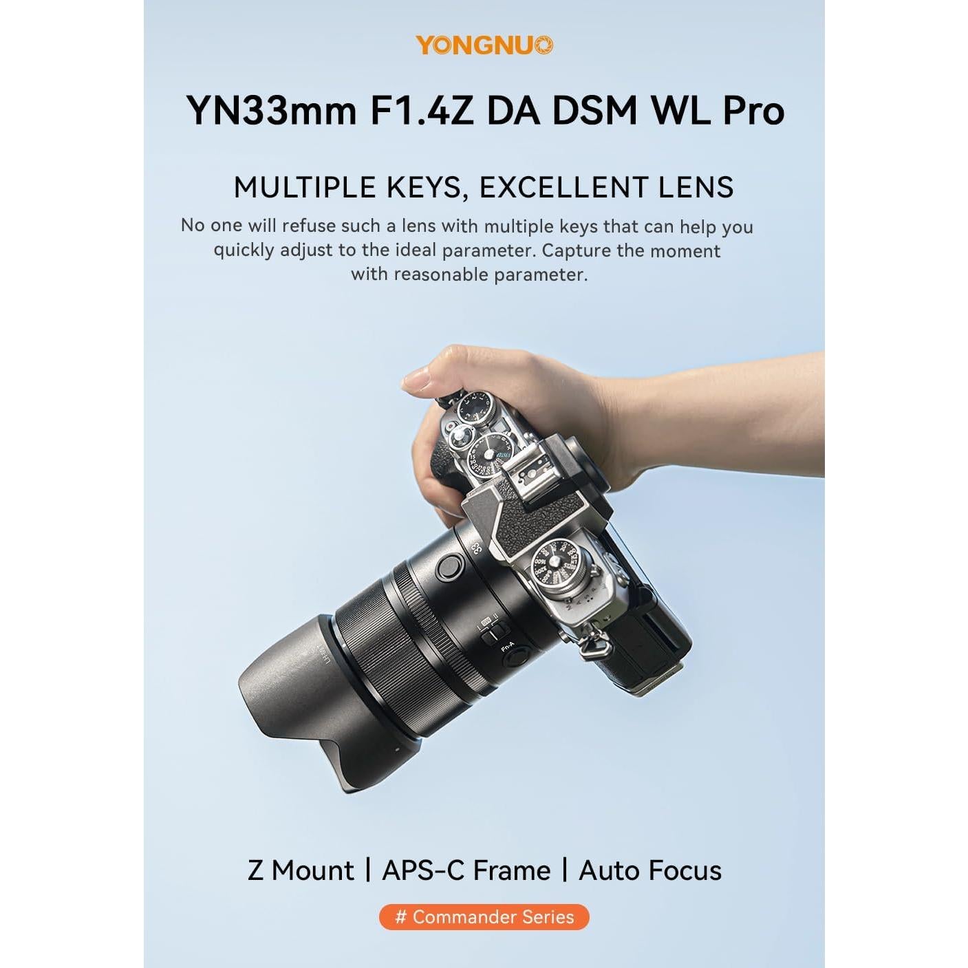 Lente Gran Angular YONGNUO YN33mm F1.4 para Nikon Z