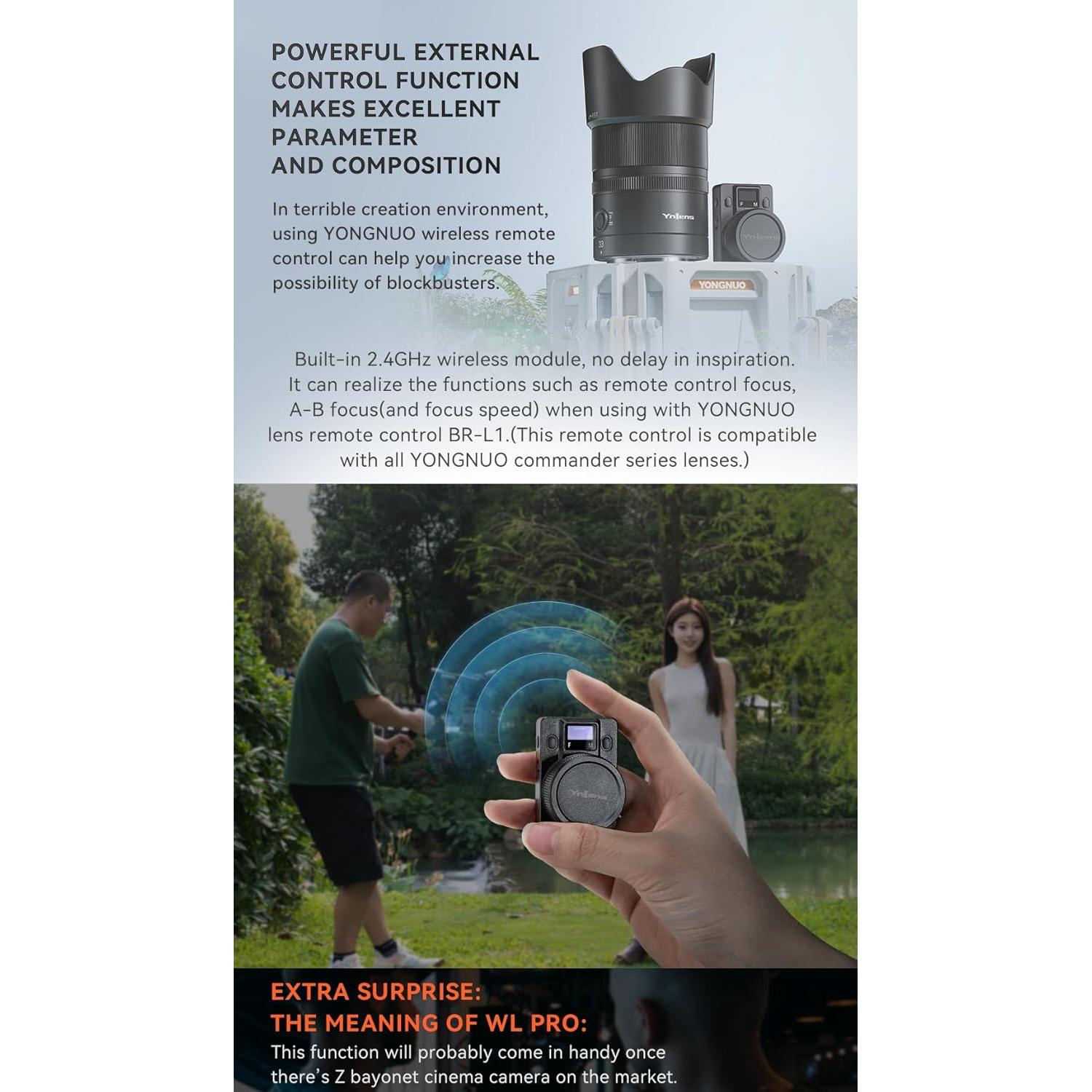 Lente Gran Angular YONGNUO YN33mm F1.4 para Nikon Z