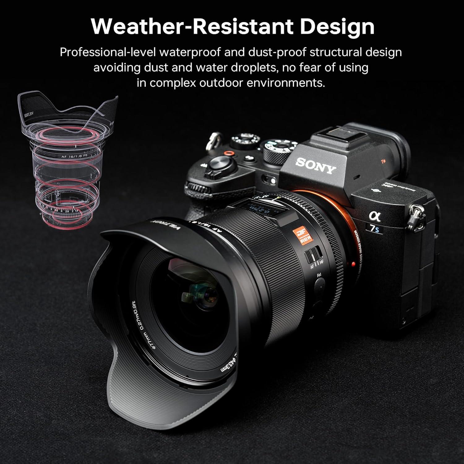 Lente VILTROX 16mm F1.8 E-Mount Autofoco Ultra Gran Angular