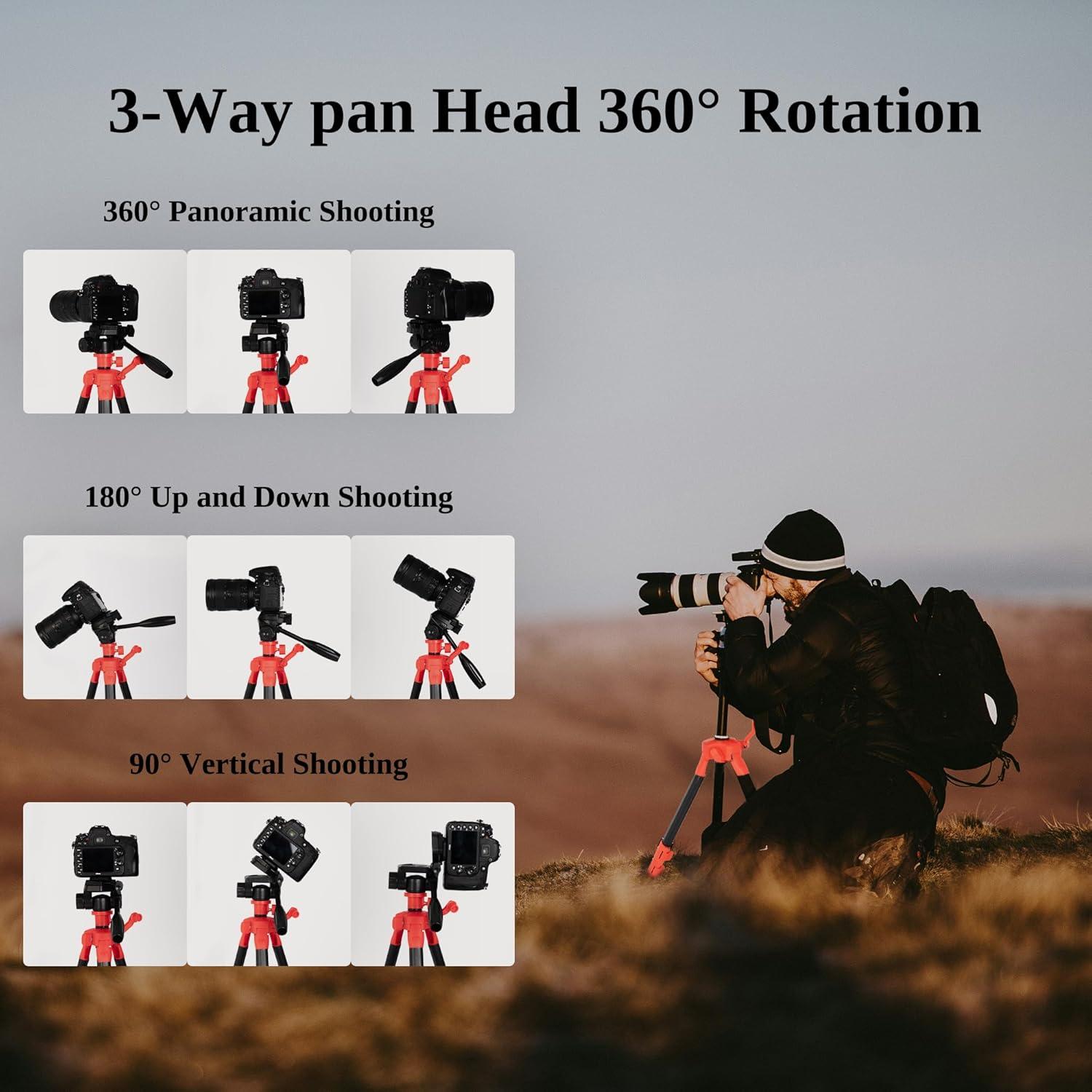 Trípode de Cámara MINICOR 64" Aluminio Ajustable 20kg