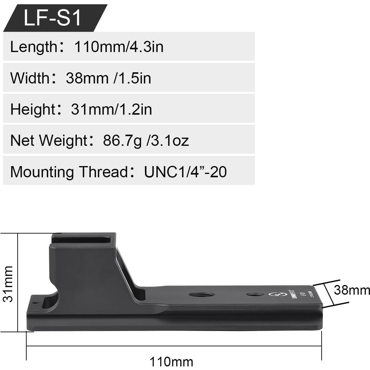 Pie de Reemplazo Sunwayfoto LF-S1 para Lente Sony FE 70-200mm