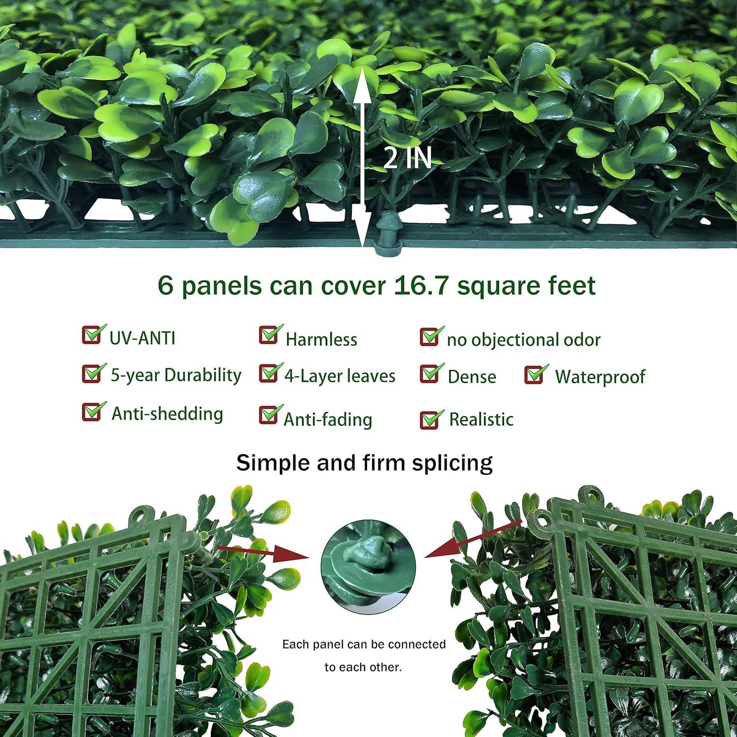 Paneles de Césped Artificial ODTORY 6P 50,8x50,8cm Verde