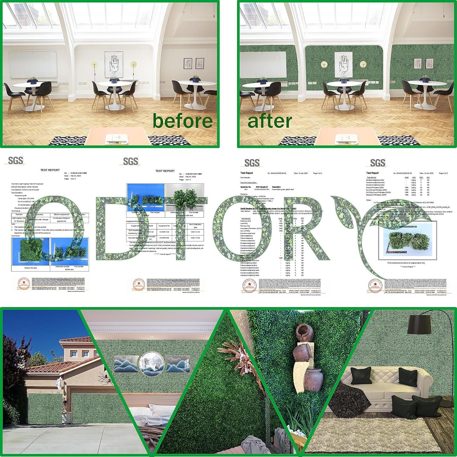 Paneles de Césped Artificial ODTORY 6P 50,8x50,8cm Verde