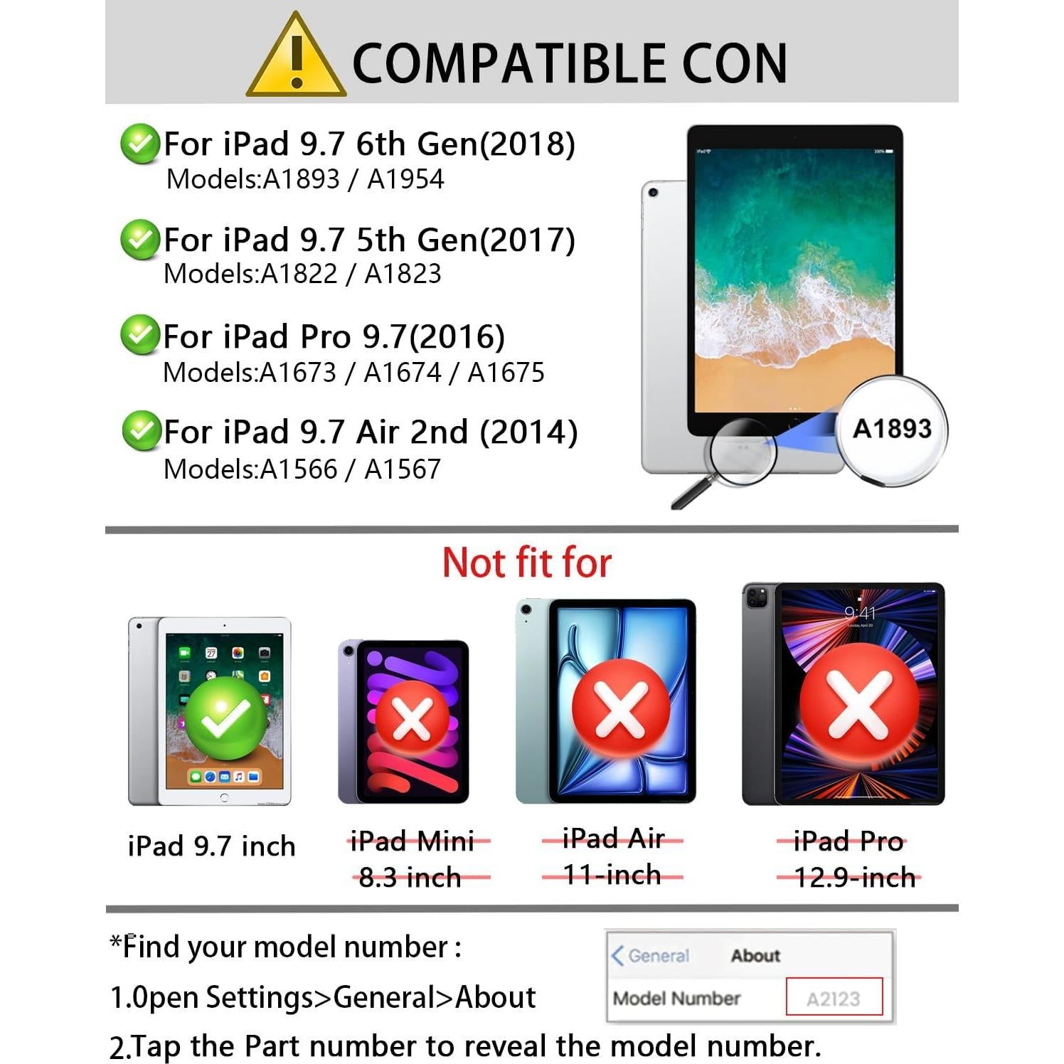 Funda de Teclado TUNKARMOR para iPad 9.7" - Negro