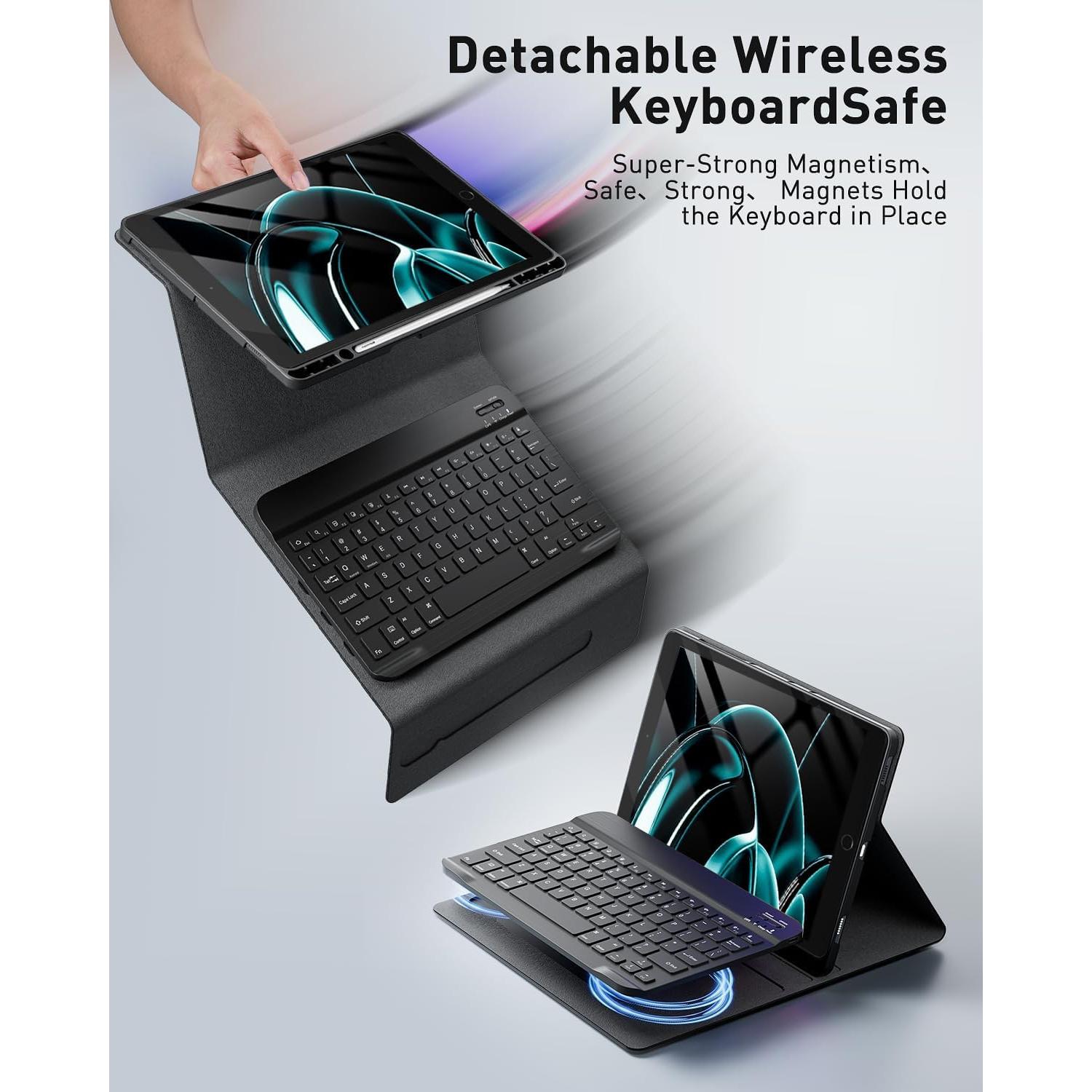 Funda de Teclado TUNKARMOR para iPad 9.7" - Negro