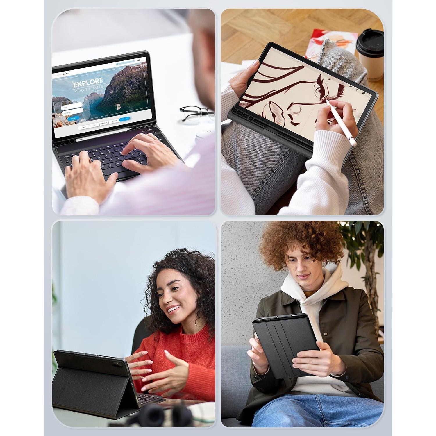 Funda de Teclado TUNKARMOR para iPad 9.7" - Negro