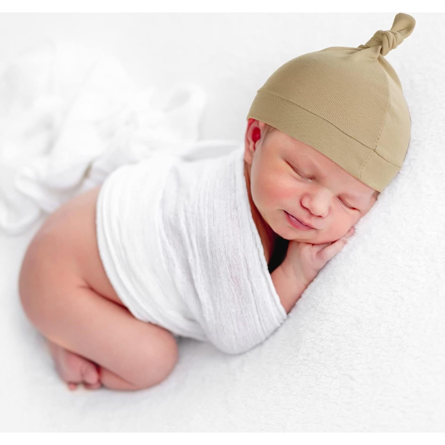 Conjunto de 10 Gorras para Bebés Janmercy 0-6 Meses Algodón