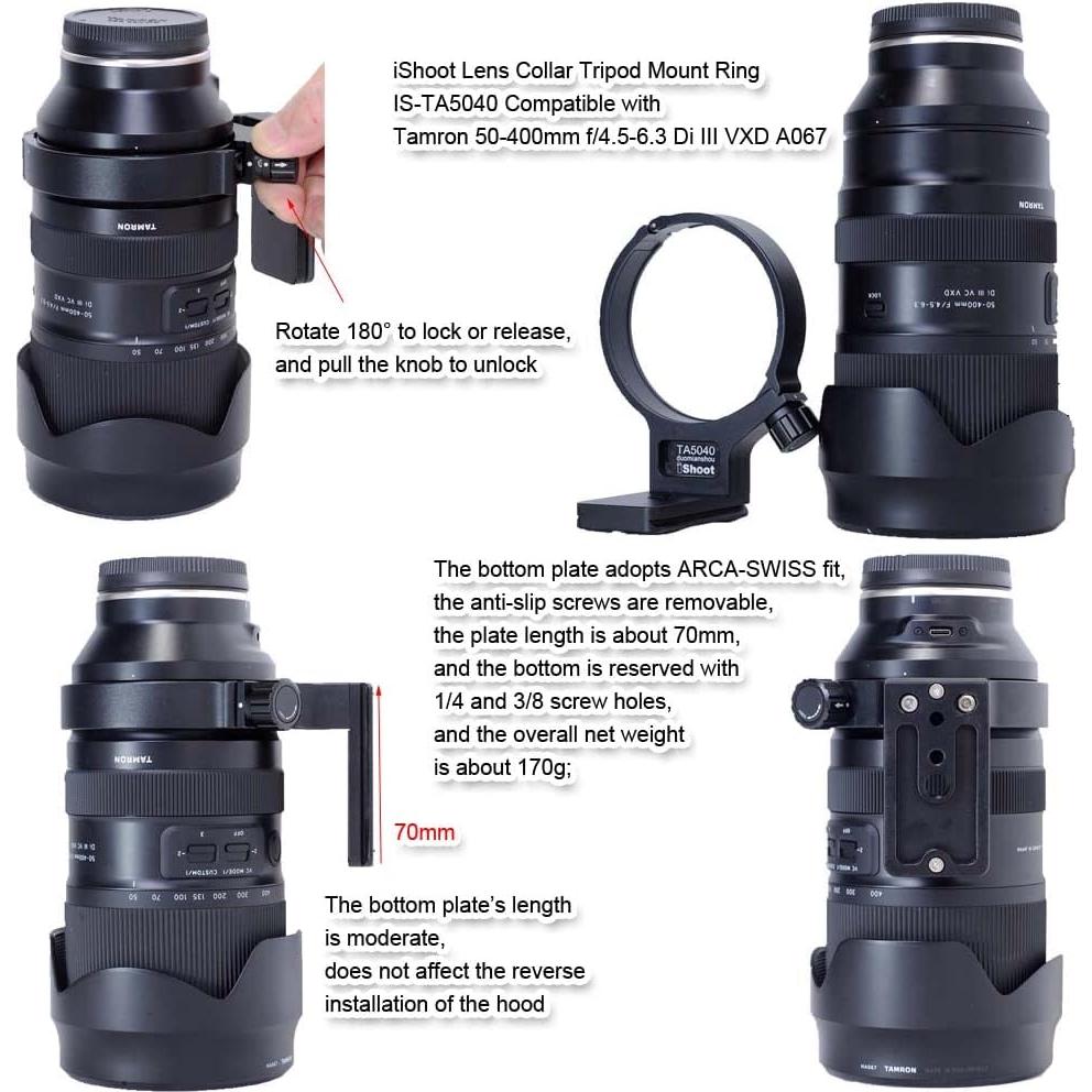 Anillo de Montaje de Trípode iShoot para Tamron 50-400mm