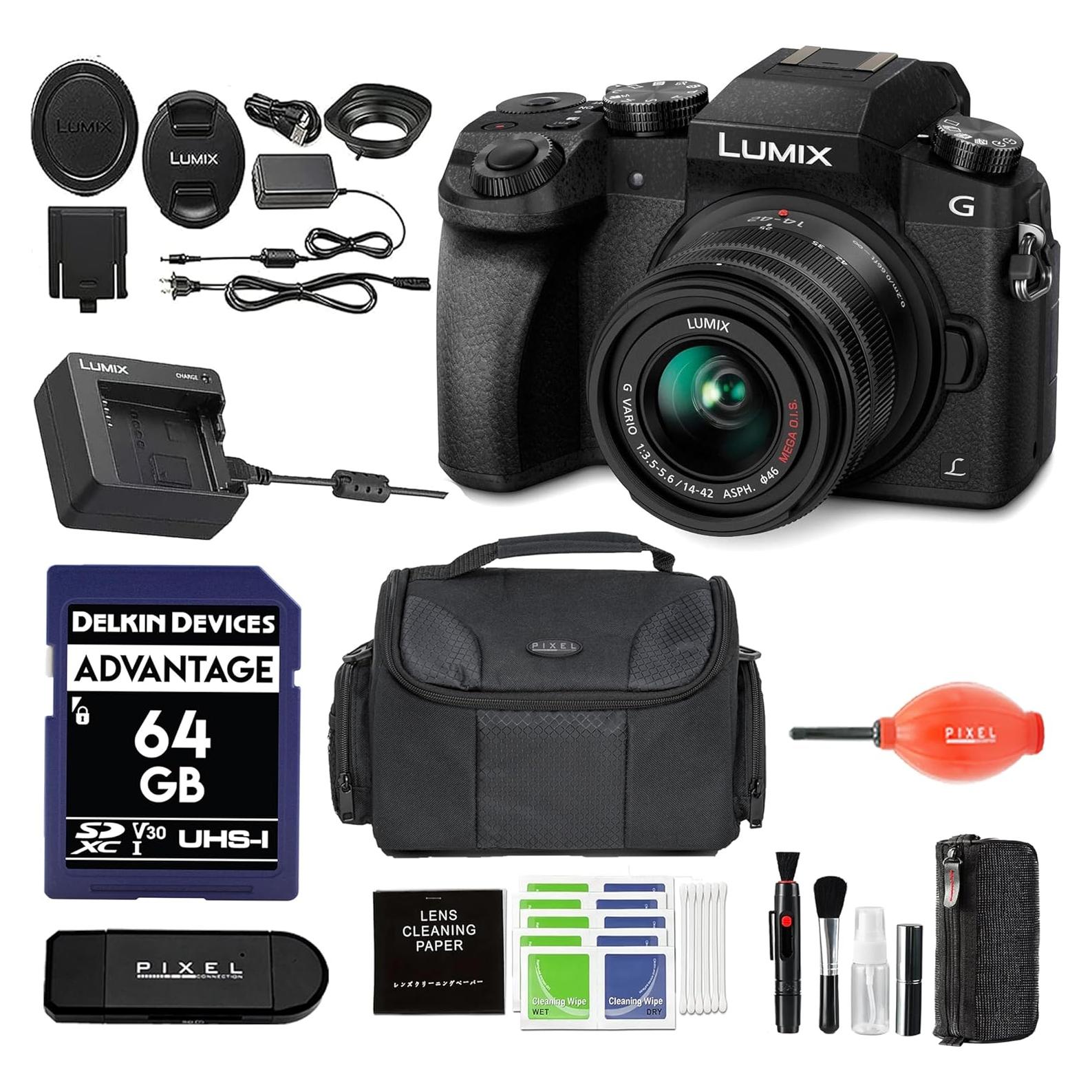 Cámara Digital Panasonic LUMIX G7 4K con Lente 14-42mm