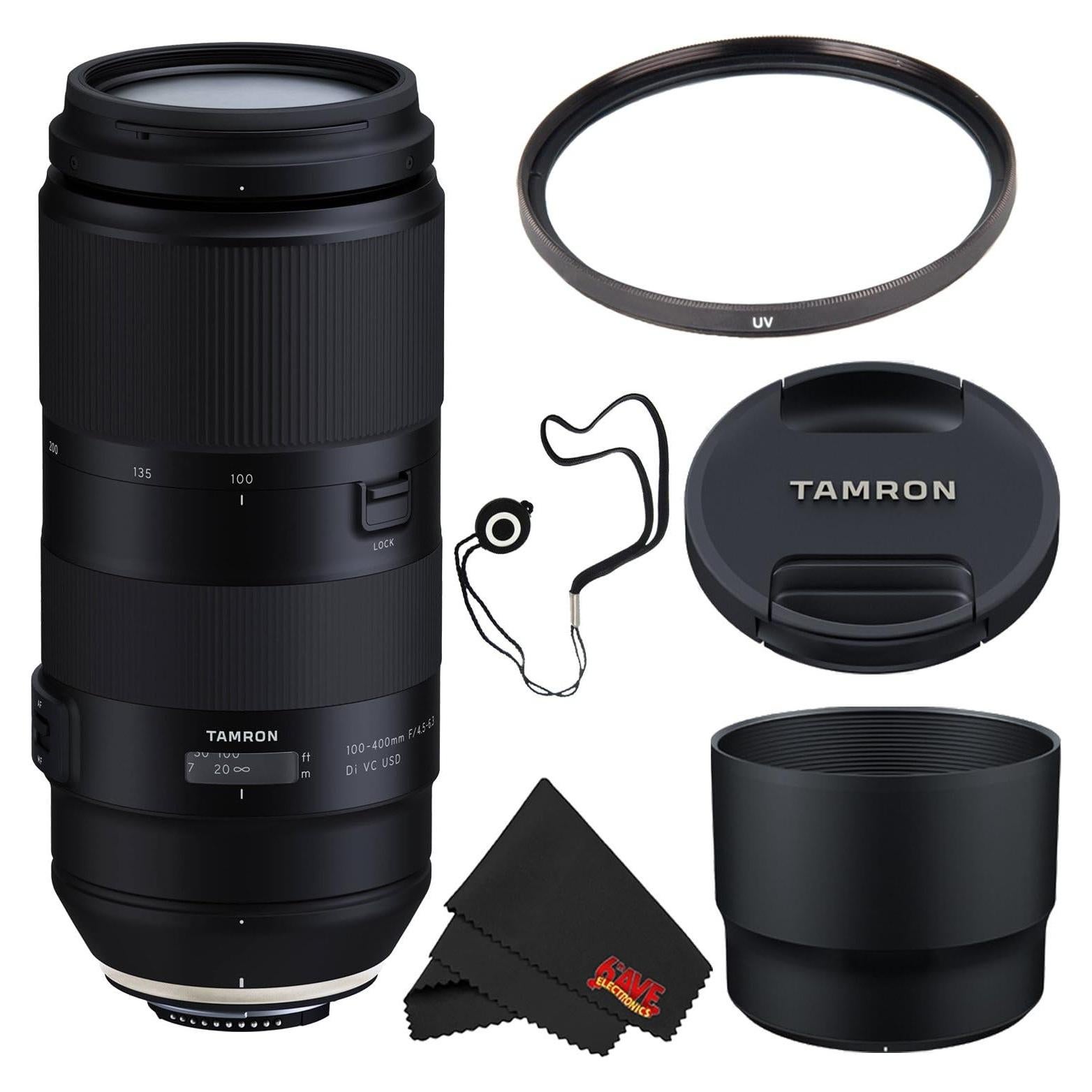 Lente Tamron 100-400mm f/4.5-6.3 Di VC USD para Nikon F + Filtro UV 67mm