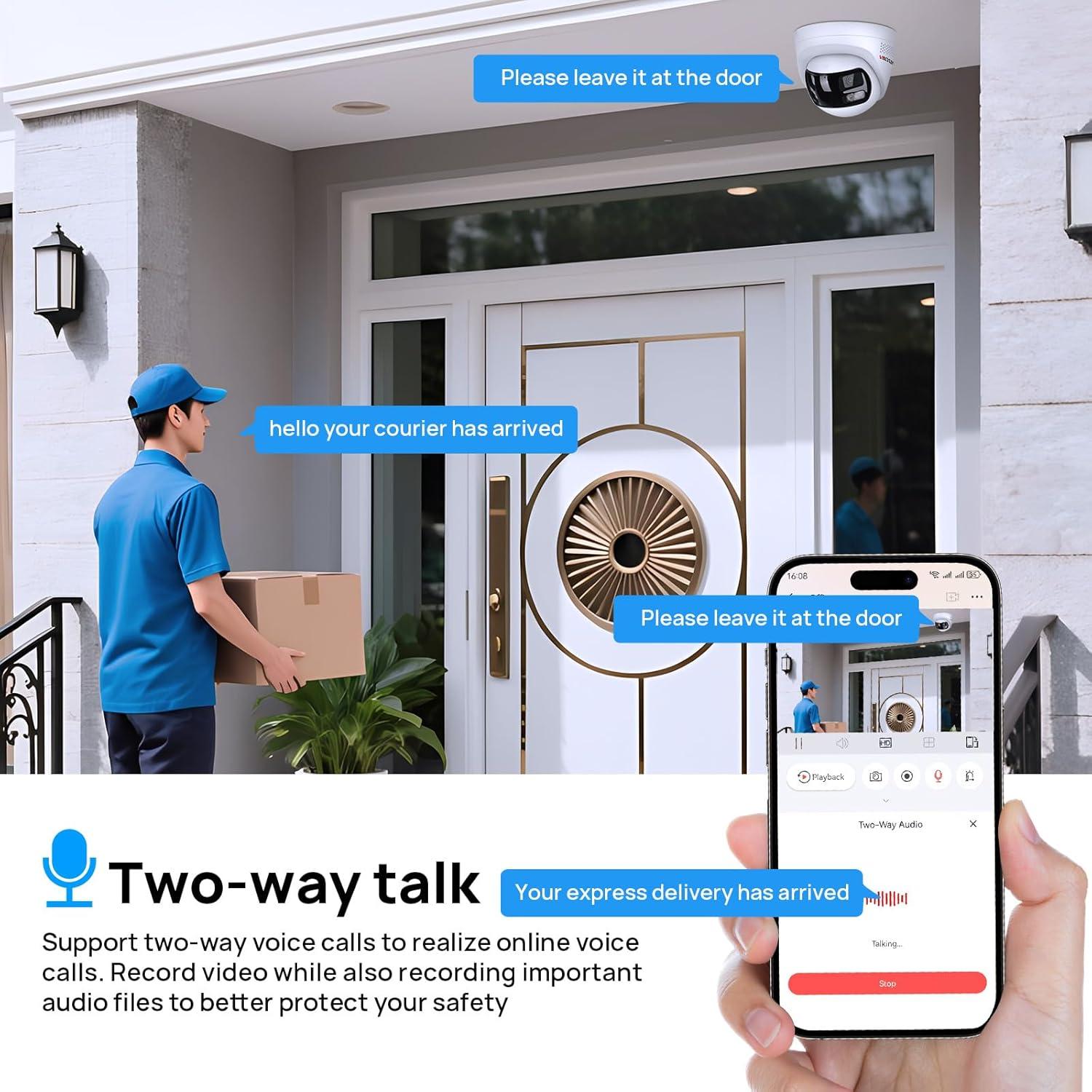 Cámara de Seguridad IP PoE Doble Lente 8MP VIKYLIN 180°