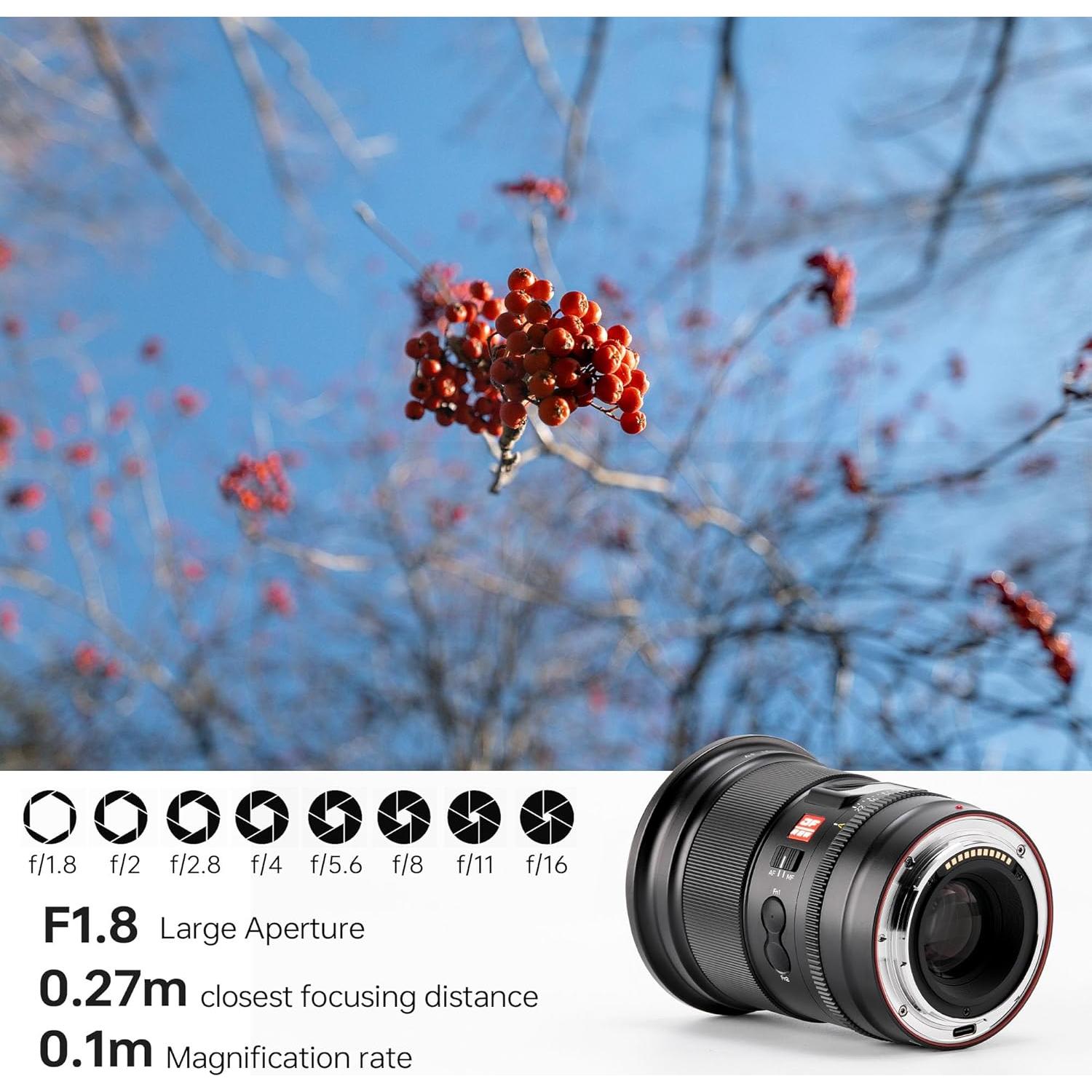 Lente VILTROX 16mm F1.8 Z + Filtro 77mm para Nikon Z