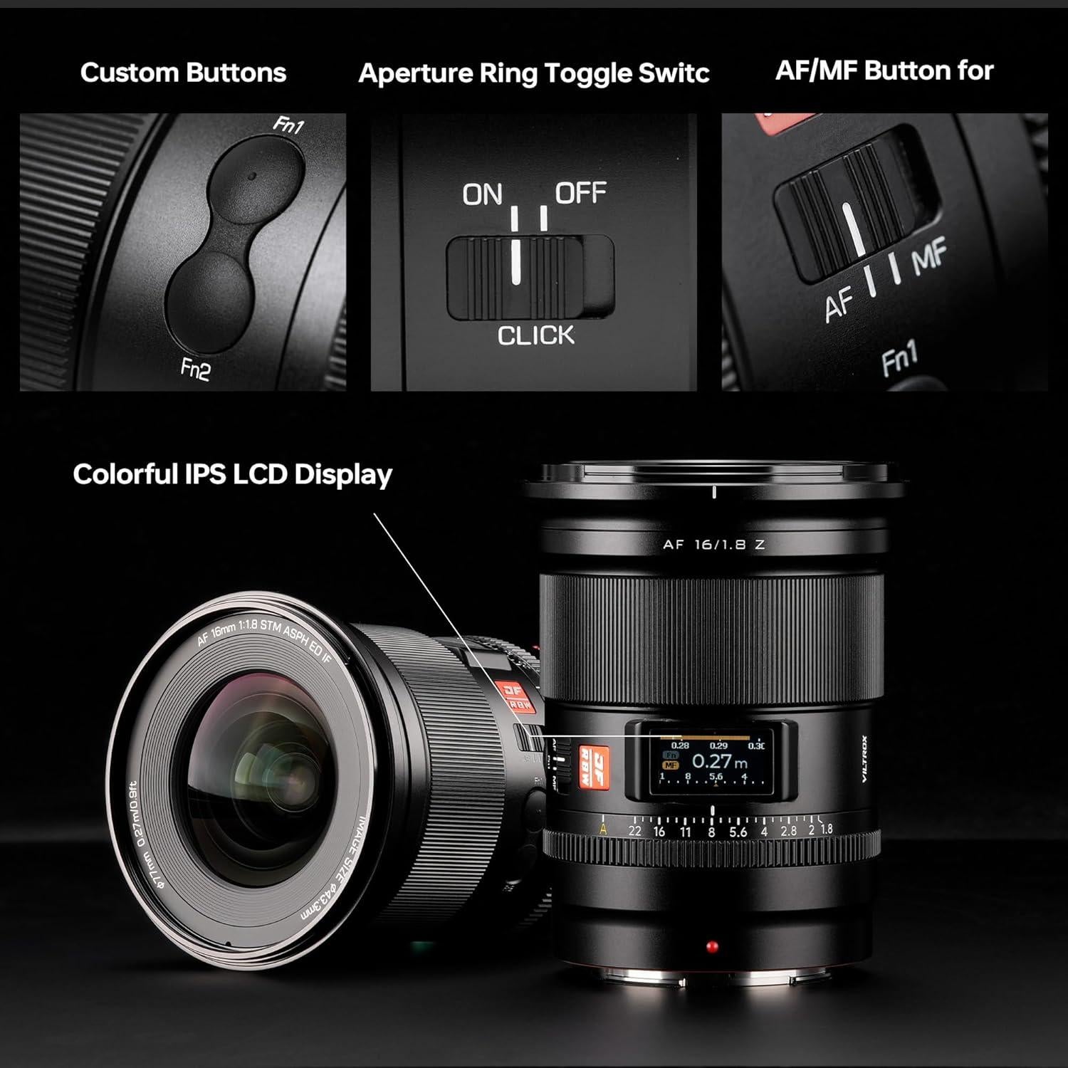 Lente VILTROX 16mm F1.8 Z + Filtro 77mm para Nikon Z