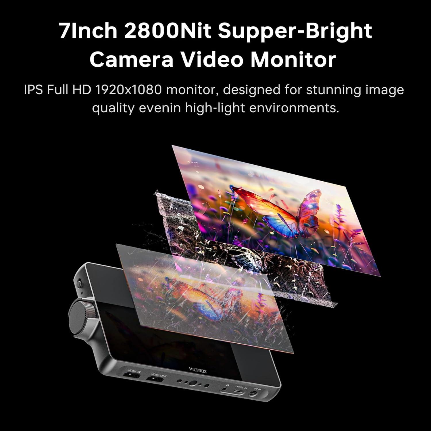 Monitor de Cámara VILTROX DC-A1 7" Táctil 2800nits 4K HDMI