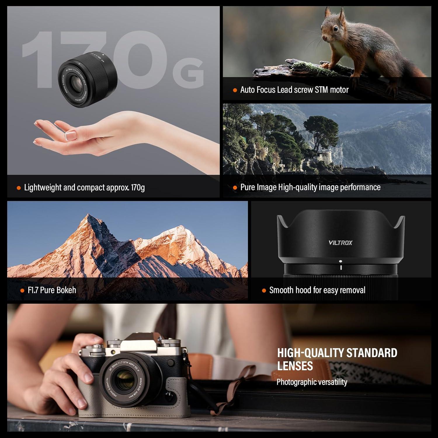 Lente VILTROX 35mm f1.7 para Fuji X-Montura - Enfoque Automático