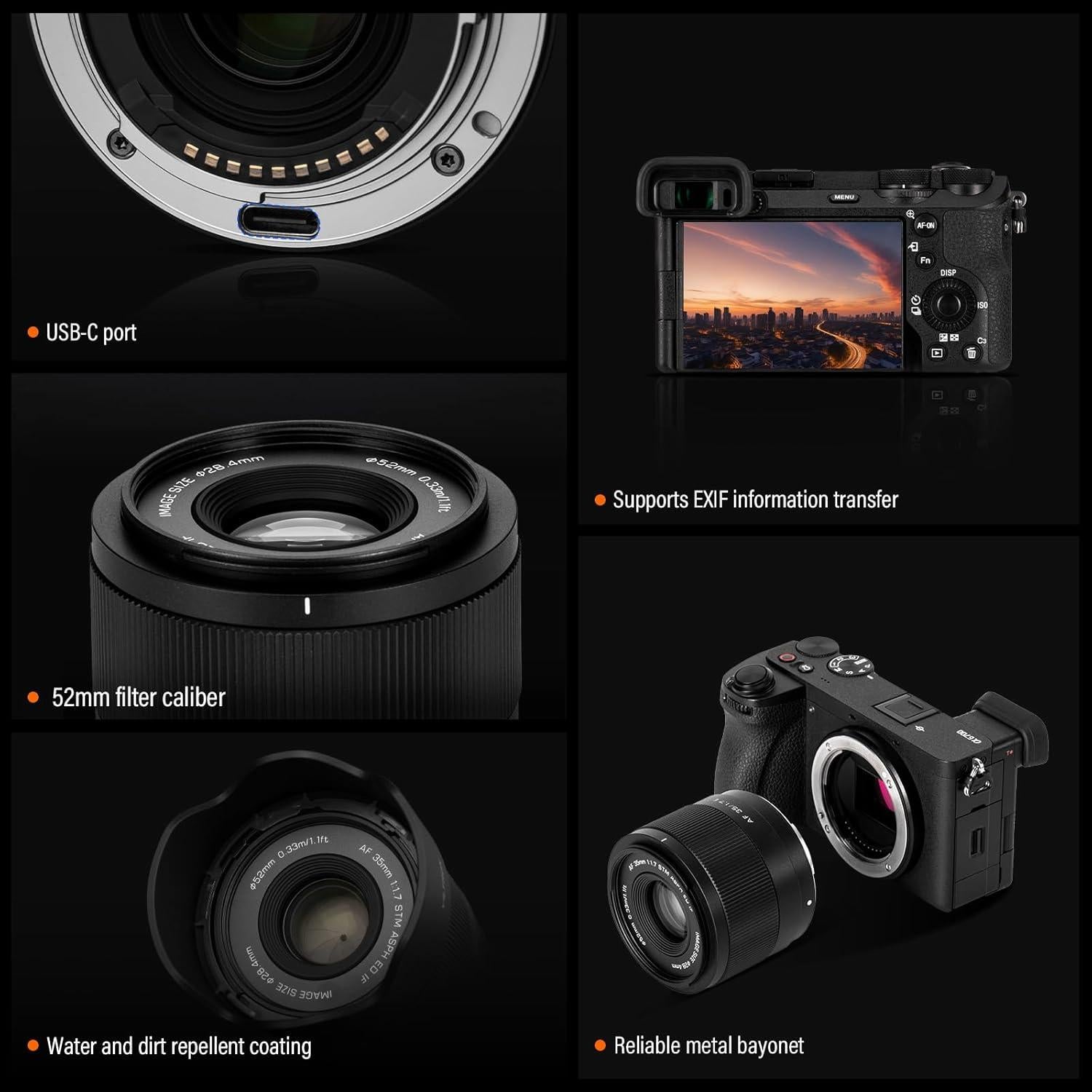 Lente VILTROX 35mm f1.7 para Fuji X-Montura - Enfoque Automático