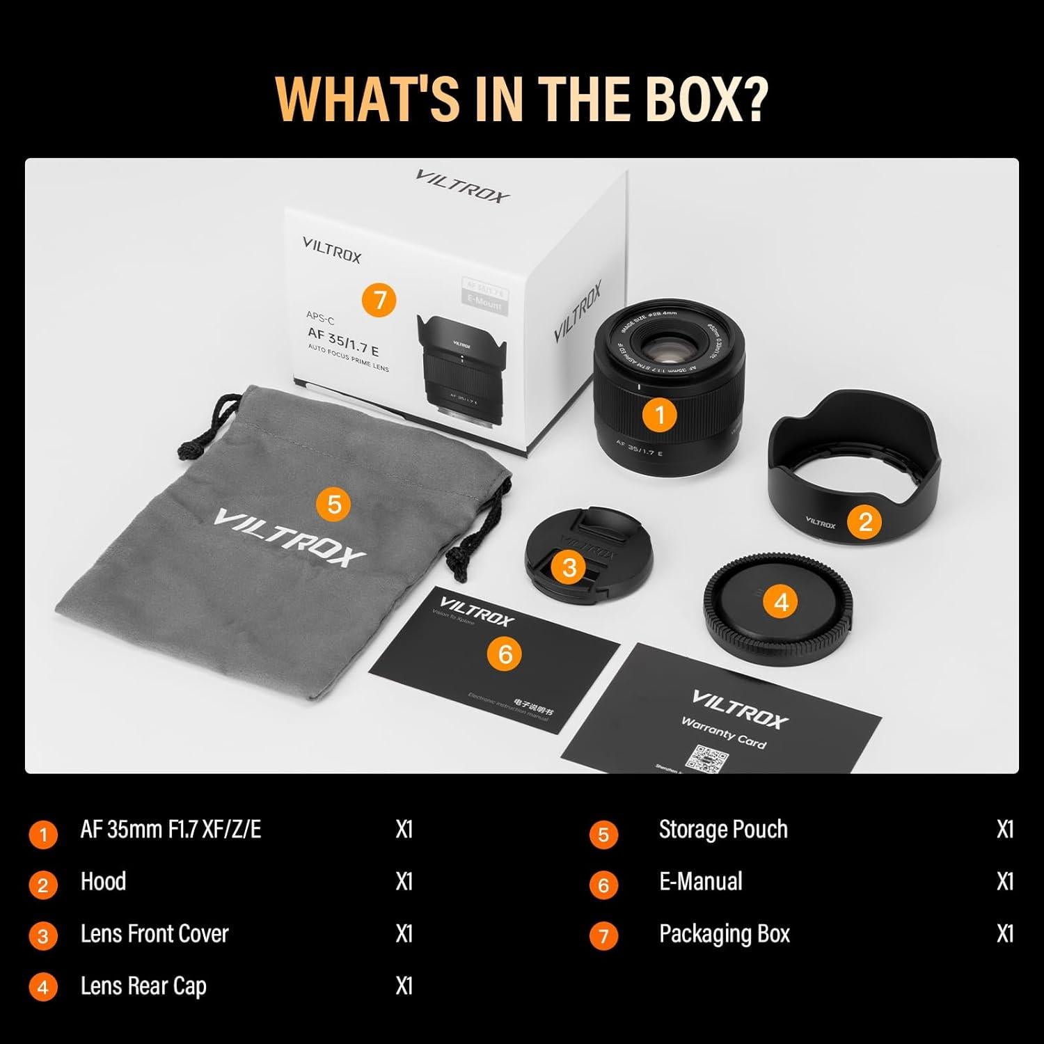 Lente VILTROX 35mm f1.7 para Fuji X-Montura - Enfoque Automático