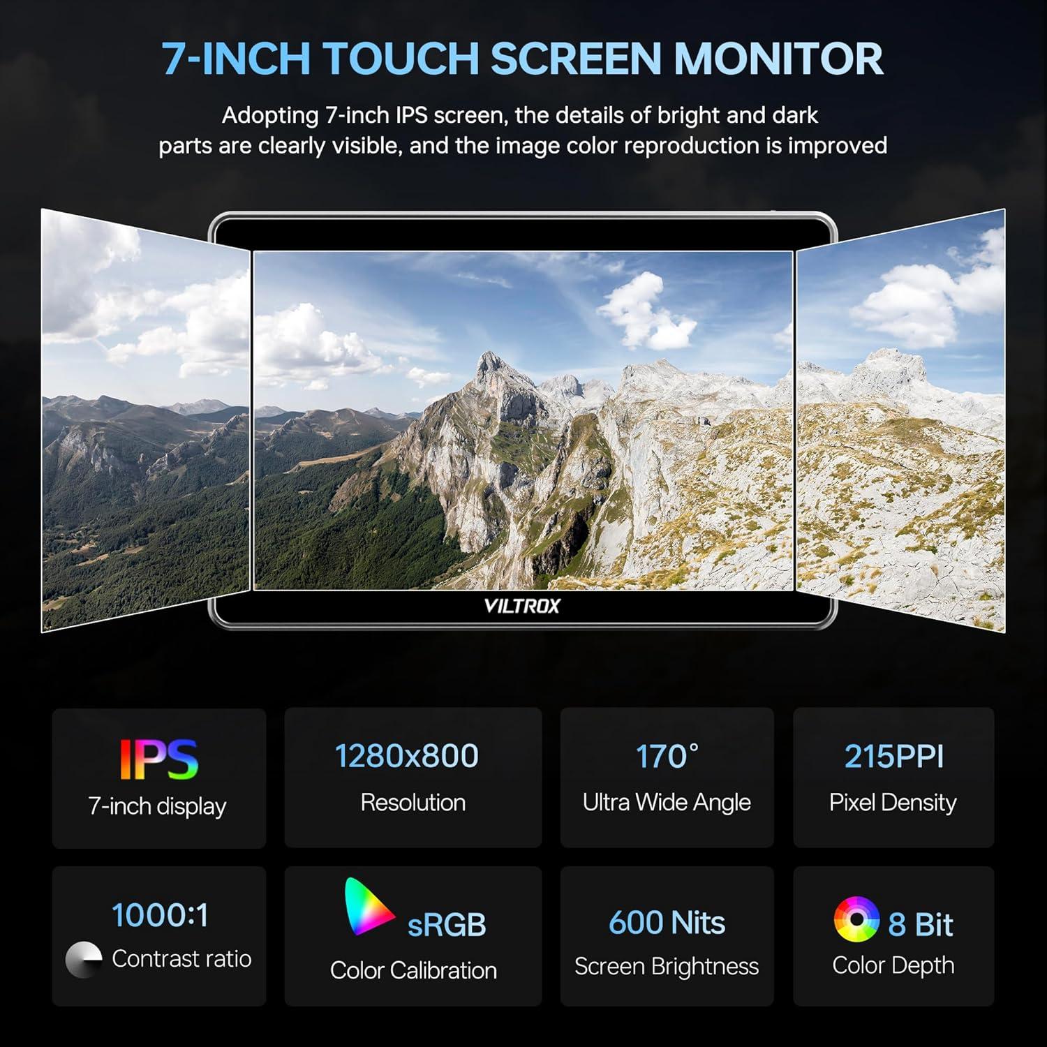 Monitor de Cámara VILTROX DC-L2 7" HD IPS 1280x800 SDI HDMI