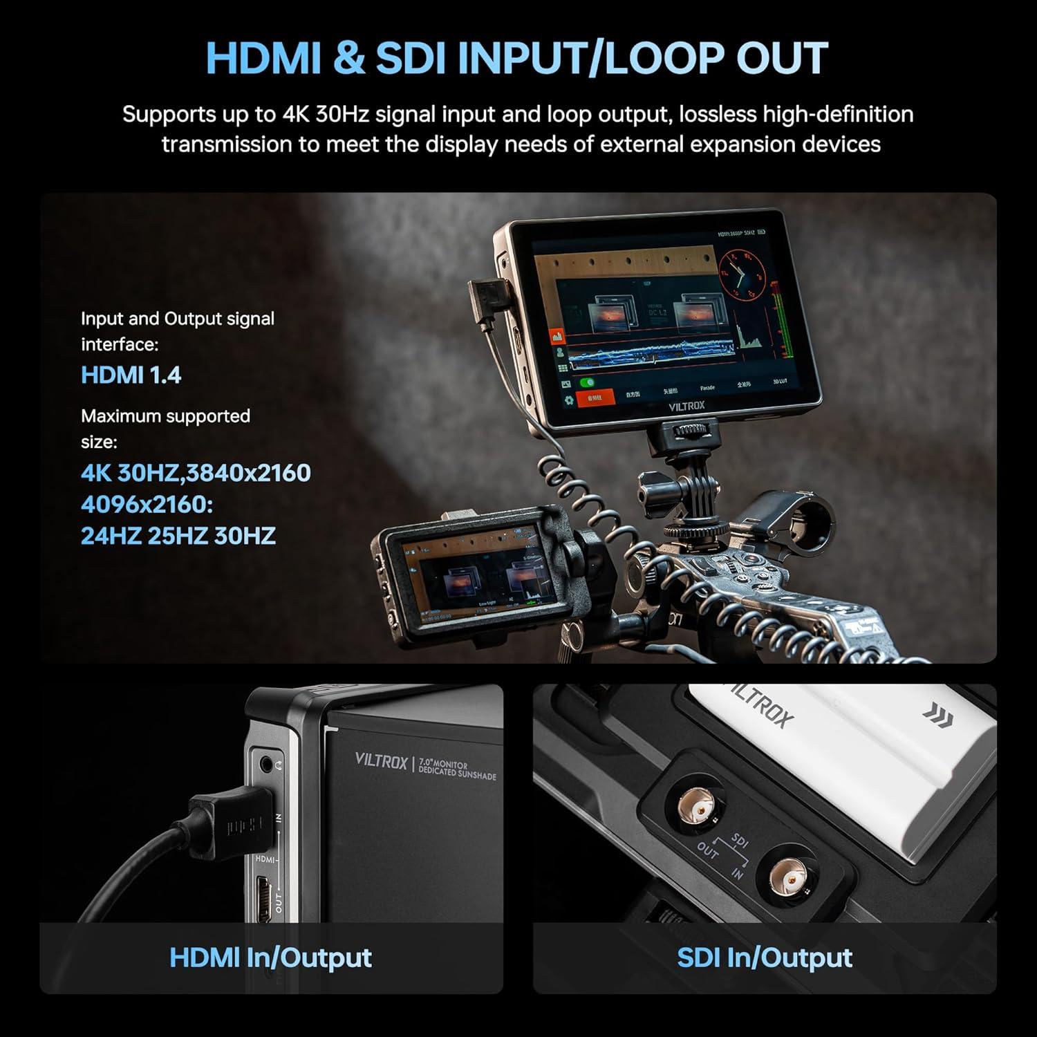 Monitor de Cámara VILTROX DC-L2 7" HD IPS 1280x800 SDI HDMI