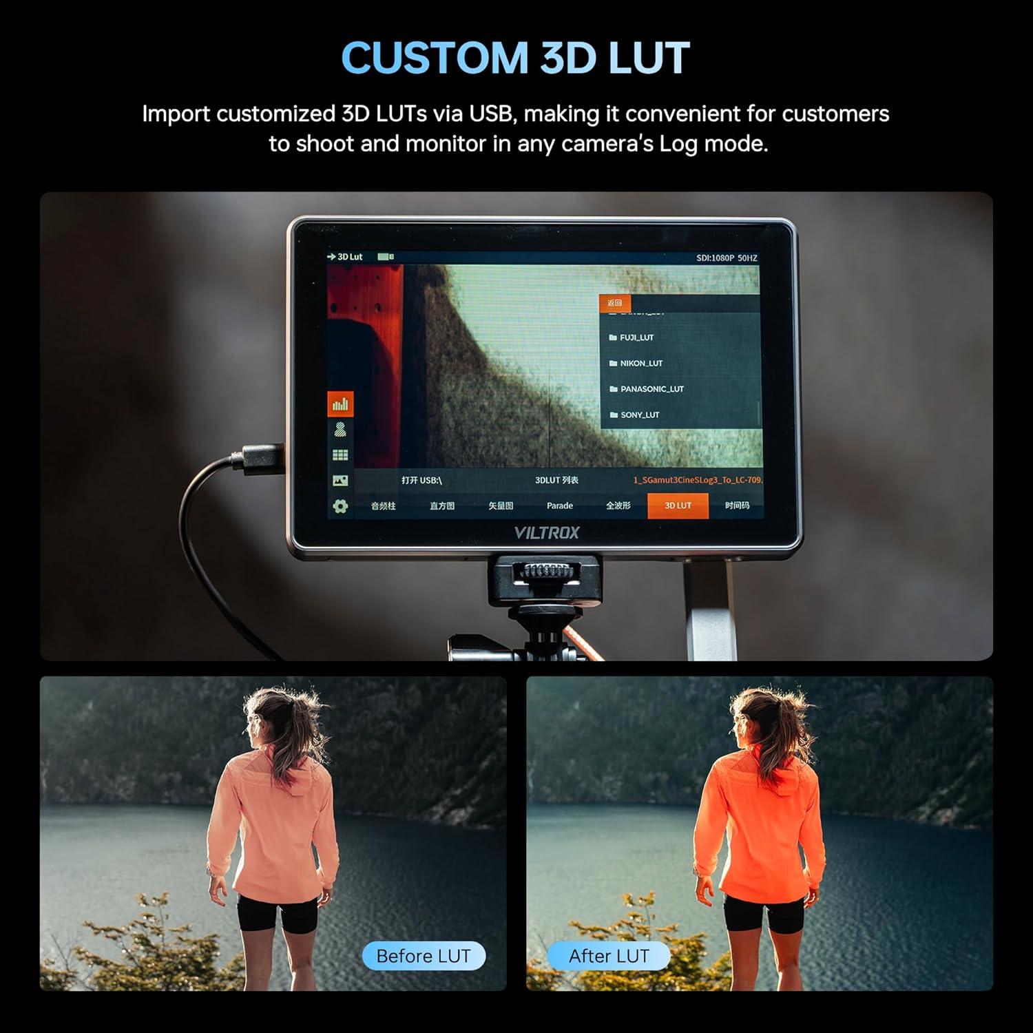 Monitor de Cámara VILTROX DC-L2 7" HD IPS 1280x800 SDI HDMI