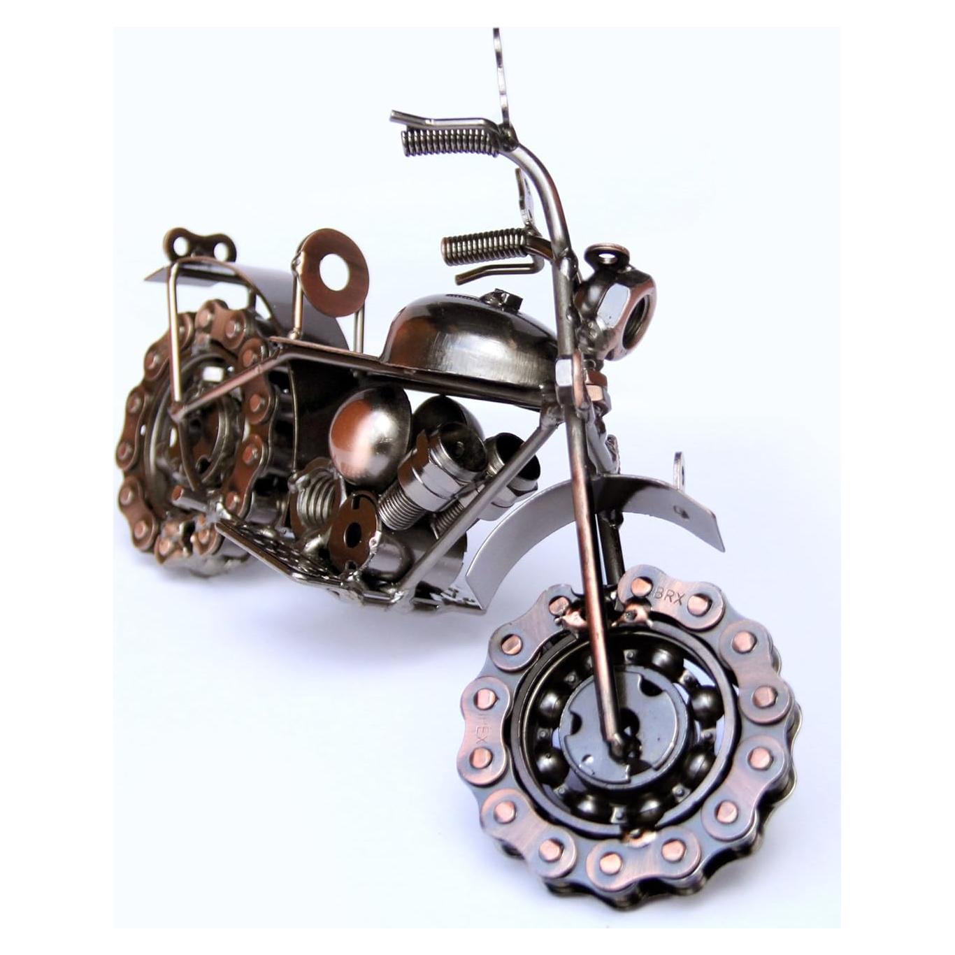 Figurita de Motocicleta Trebisky de Metal Reciclado Retro