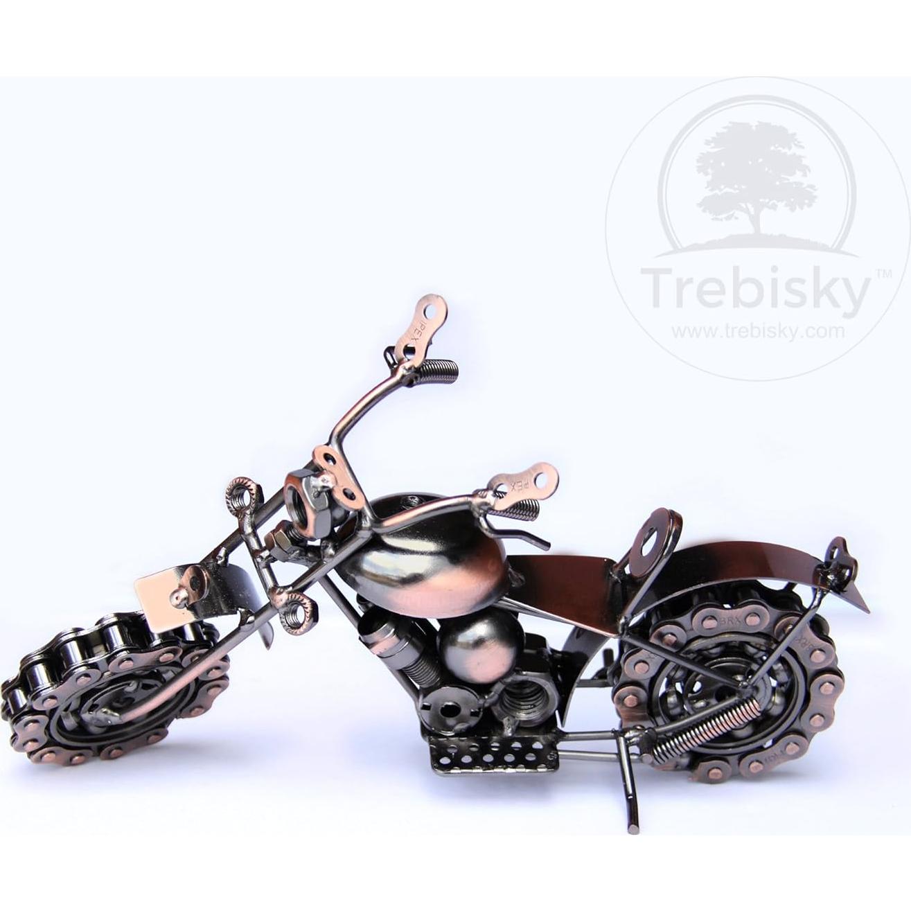 Figurita de Motocicleta Trebisky de Metal Reciclado Retro