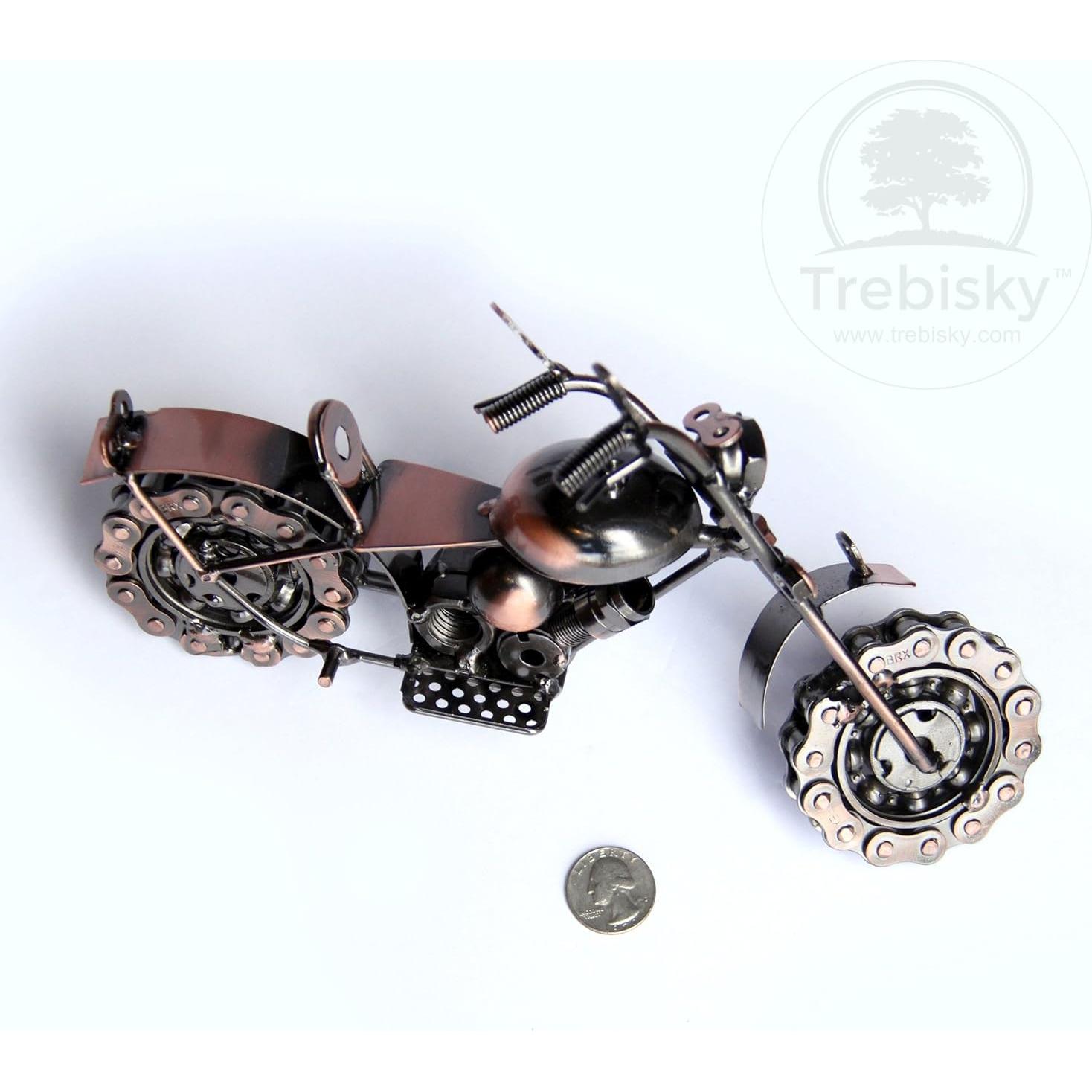 Figurita de Motocicleta Trebisky de Metal Reciclado Retro