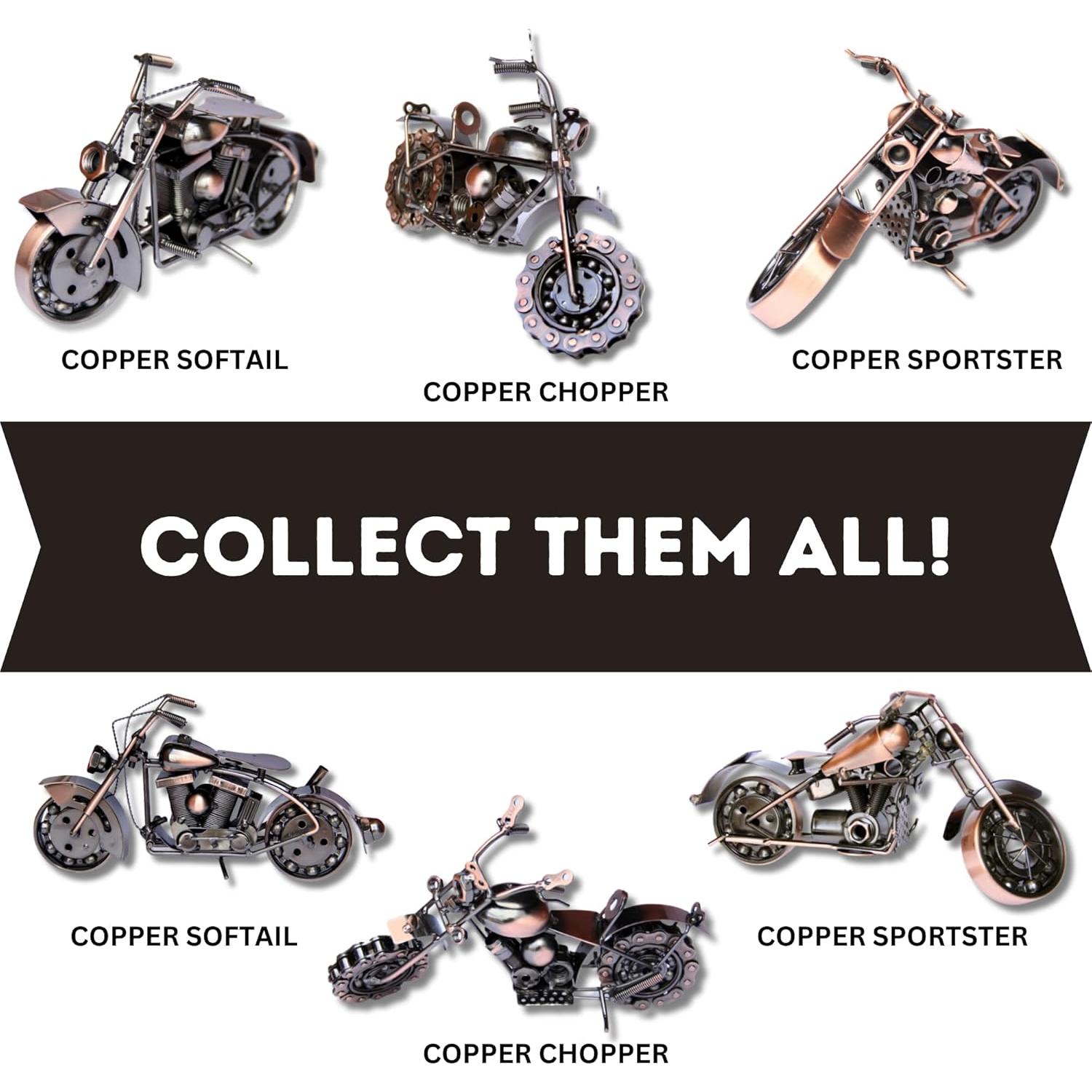 Figurita de Motocicleta Trebisky de Metal Reciclado Retro