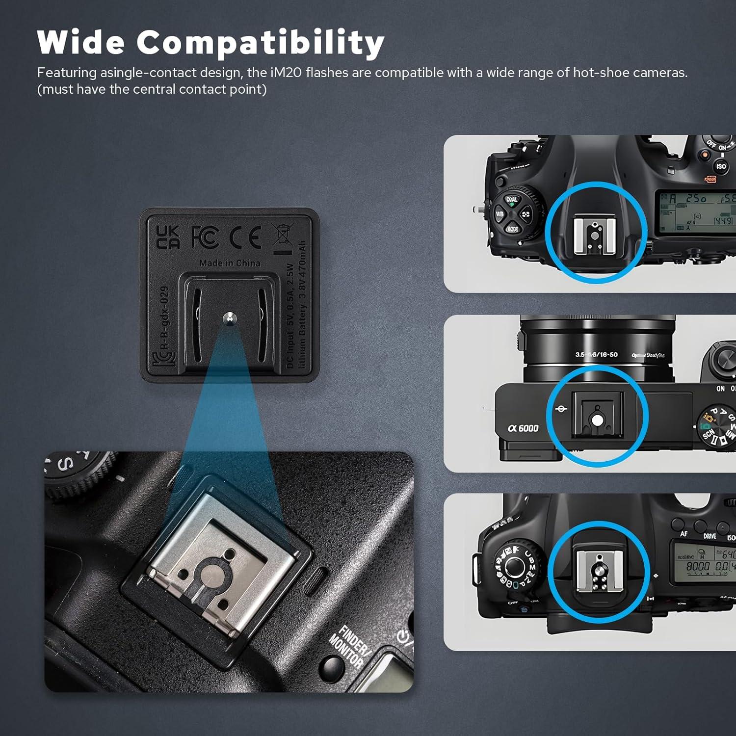 Flash Mini Godox IM20 Portátil 470mAh USB-C Compatible DSLR