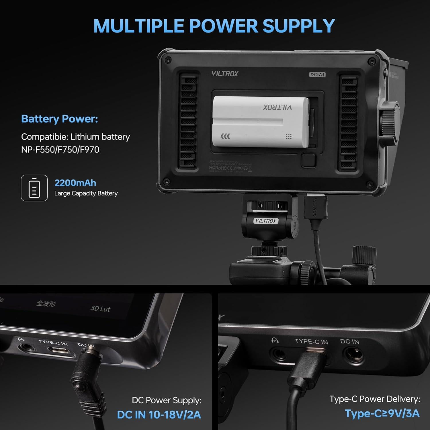 Monitor de Cámara VILTROX DC-A1 7" 2800 Nits HD 1920x1080