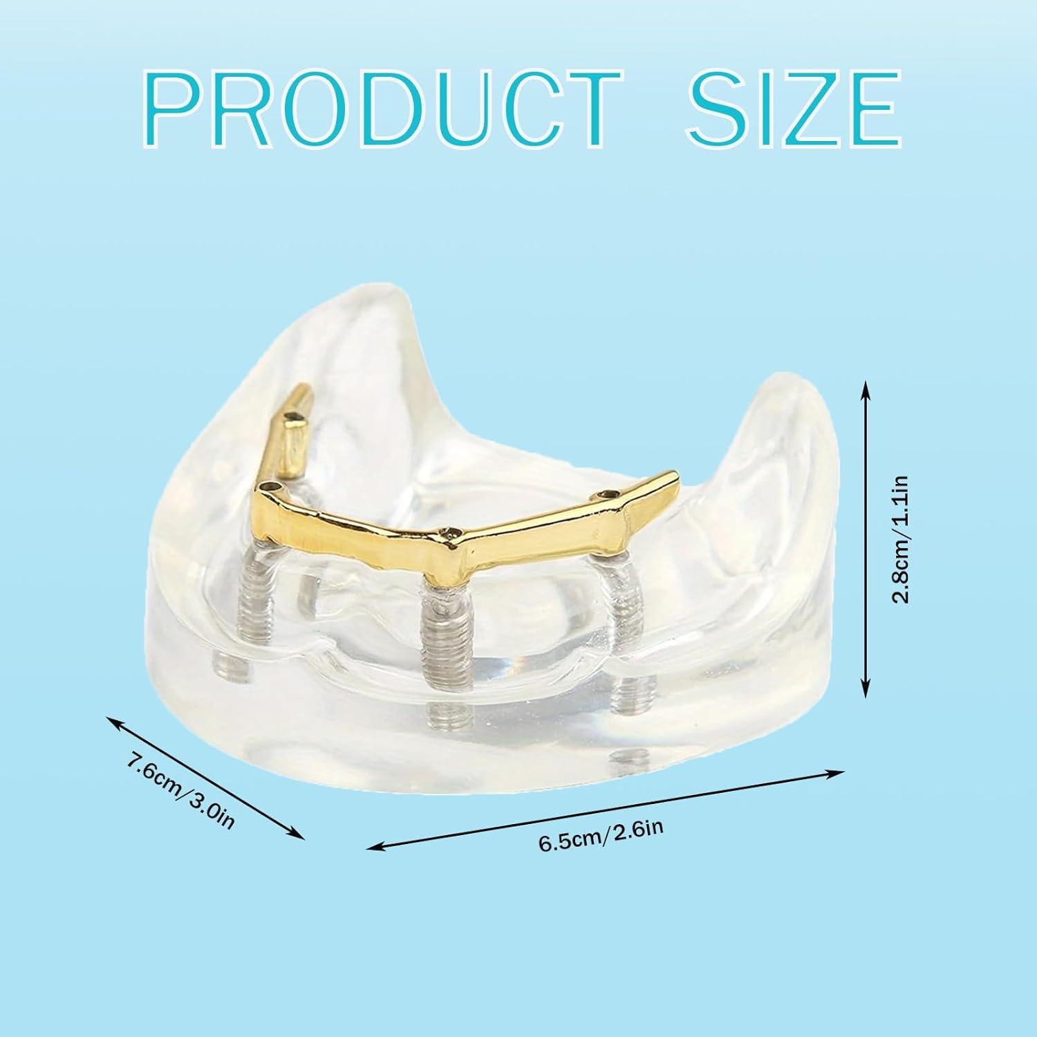 Modelo Dental Sobredentadura Kouyot Transparente 10.49x9.60cm