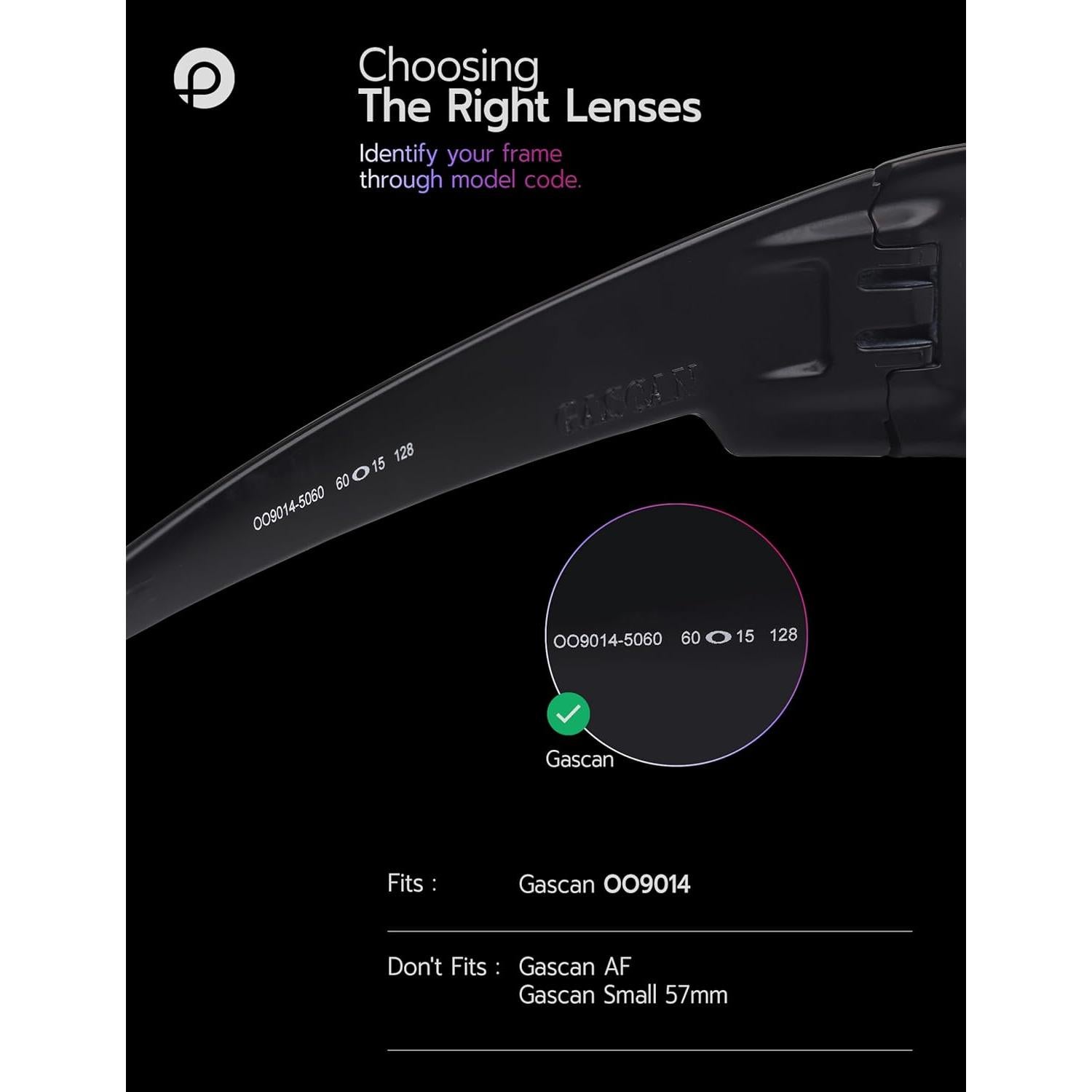 Lentes de Reemplazo PapaViva para Oakley Gascan OO9014 60mm