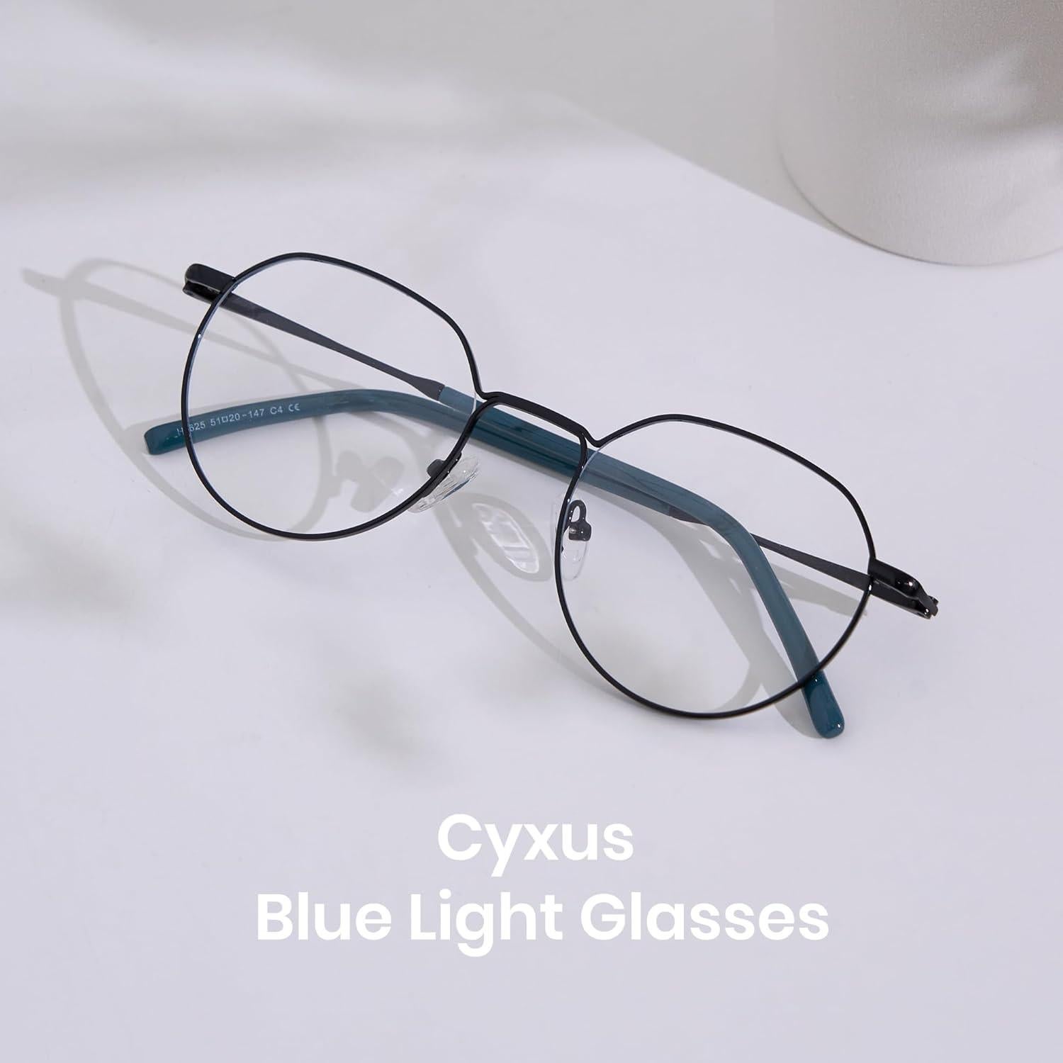 Gafas de bloqueo luz azul Cyxus redondas UV400 para PC