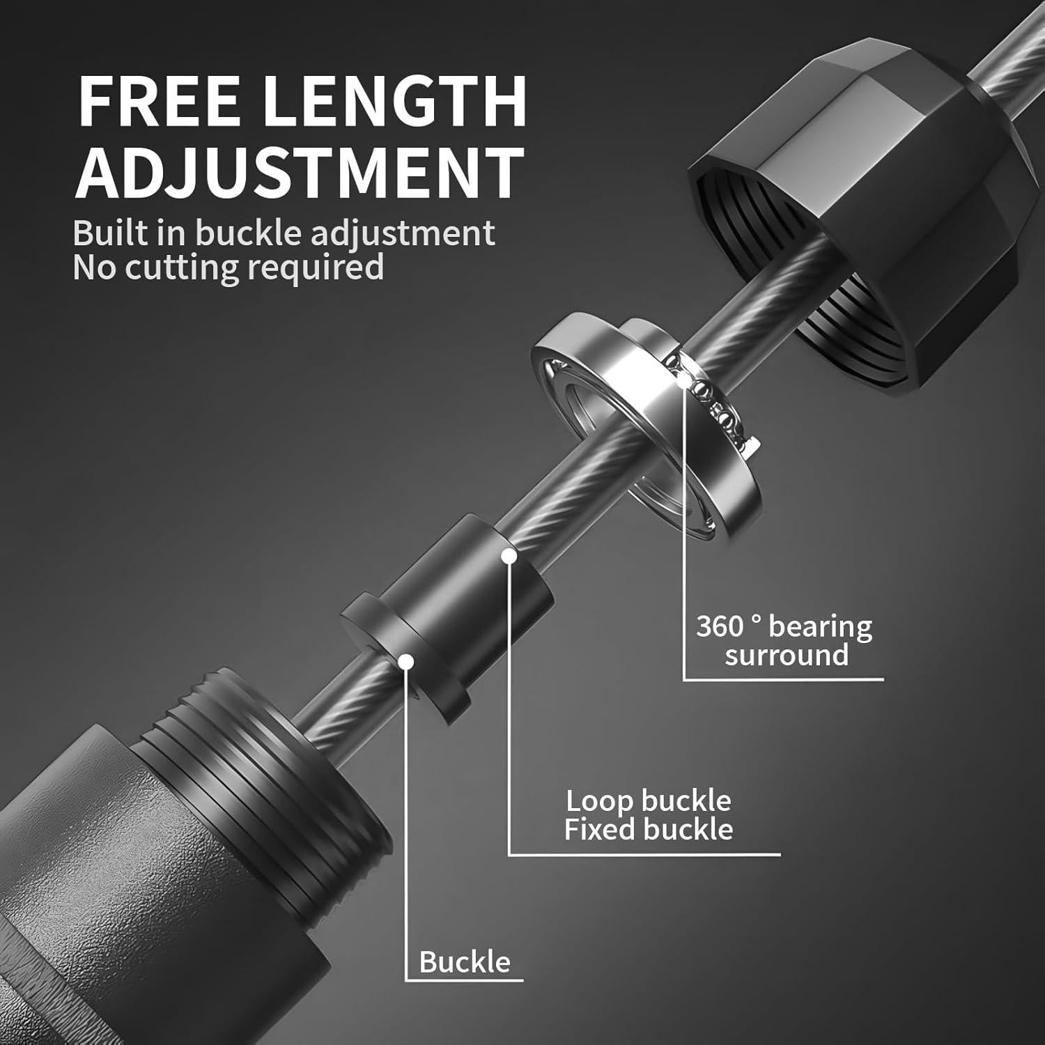 Cuerda de Saltar Ajustable HUANPAO con Mangos Ergonómicos