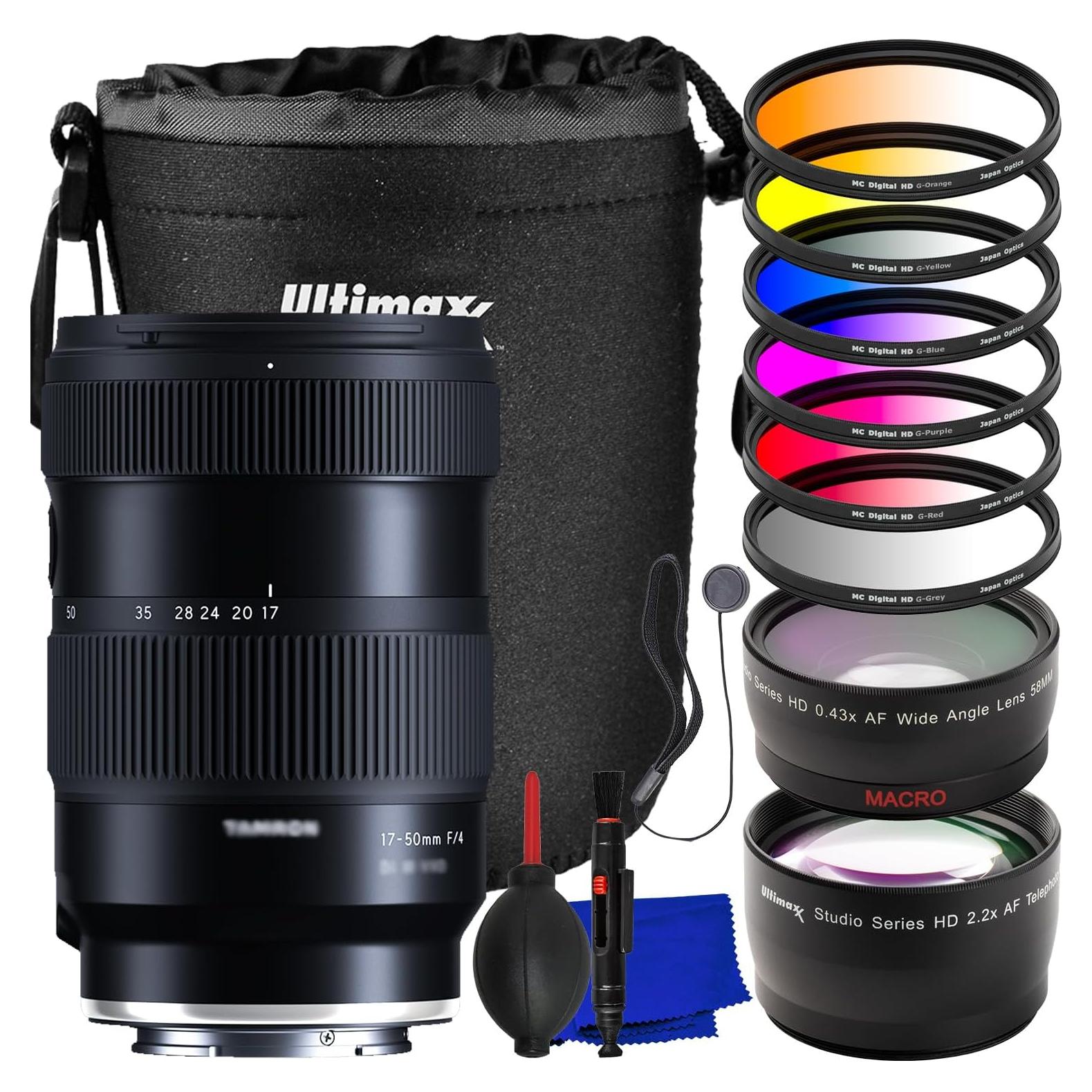 Paquete de Lente Ultimaxx Essentials Tamron 17-50mm f/4 Di III