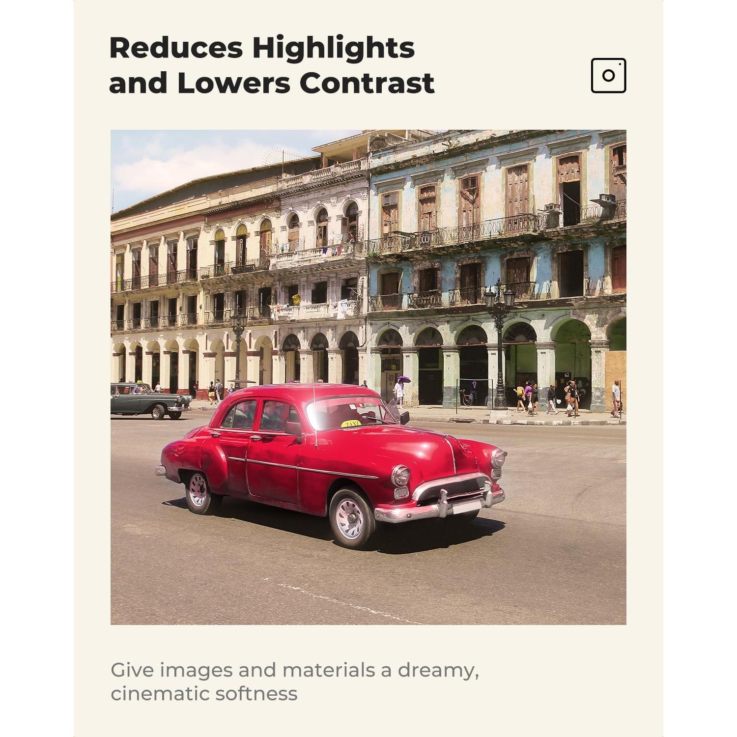 Filtro de Difusión Negra 1/4 K&F Concept 49mm Efecto Cinemático