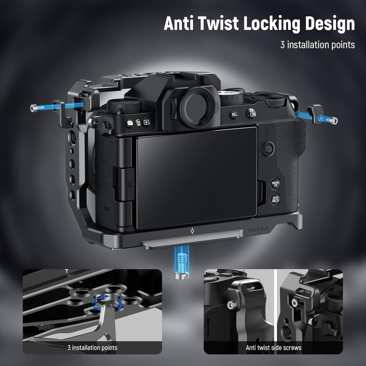 Jaula de Cámara NEEWER X-S20 con Agarre y Riel NATO