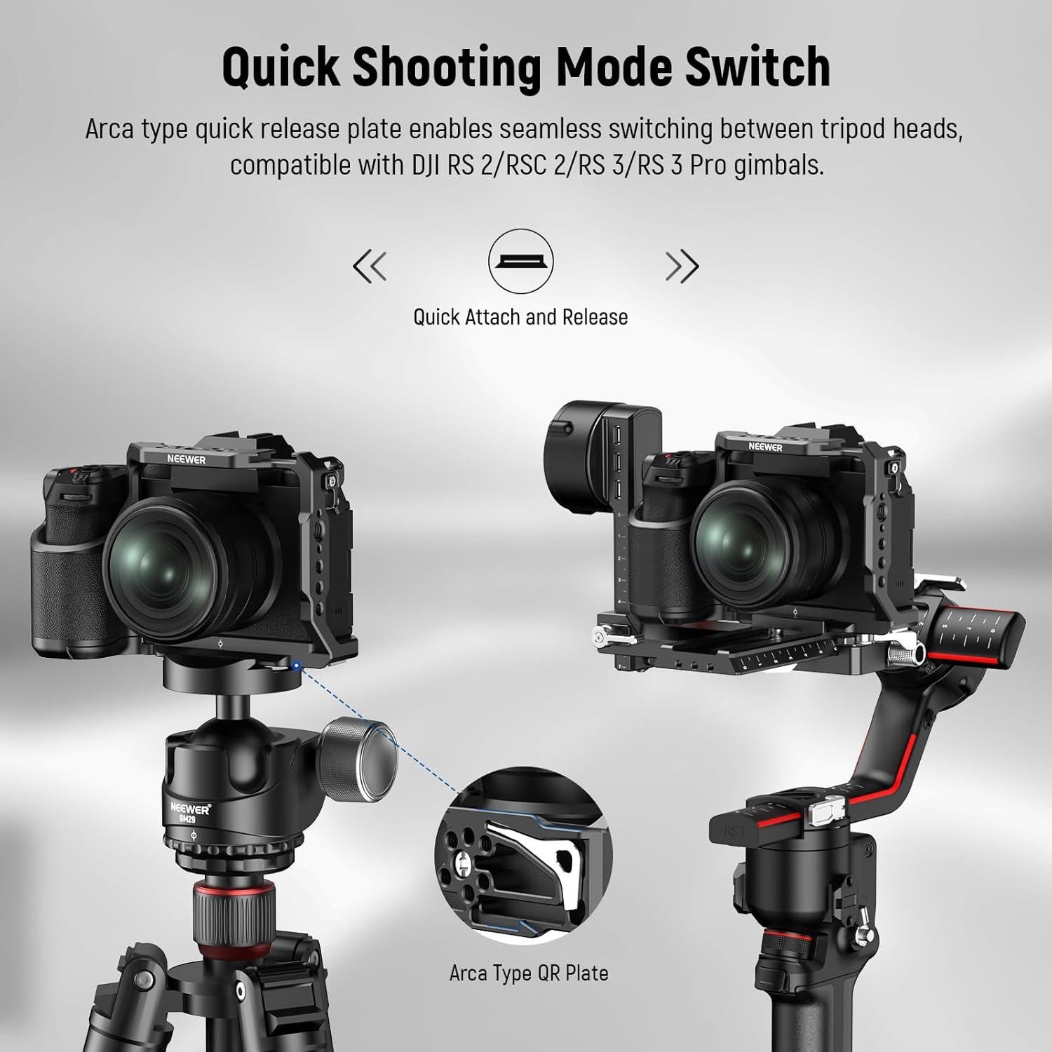 Jaula de Cámara NEEWER X-S20 con Agarre y Riel NATO