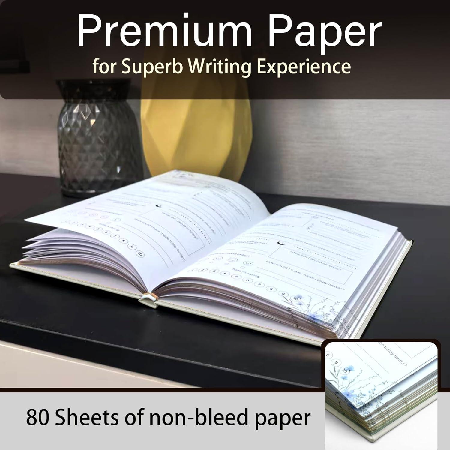 Diario de Gratitud Beige Carta Lusso A5 con 6 Pegatinas