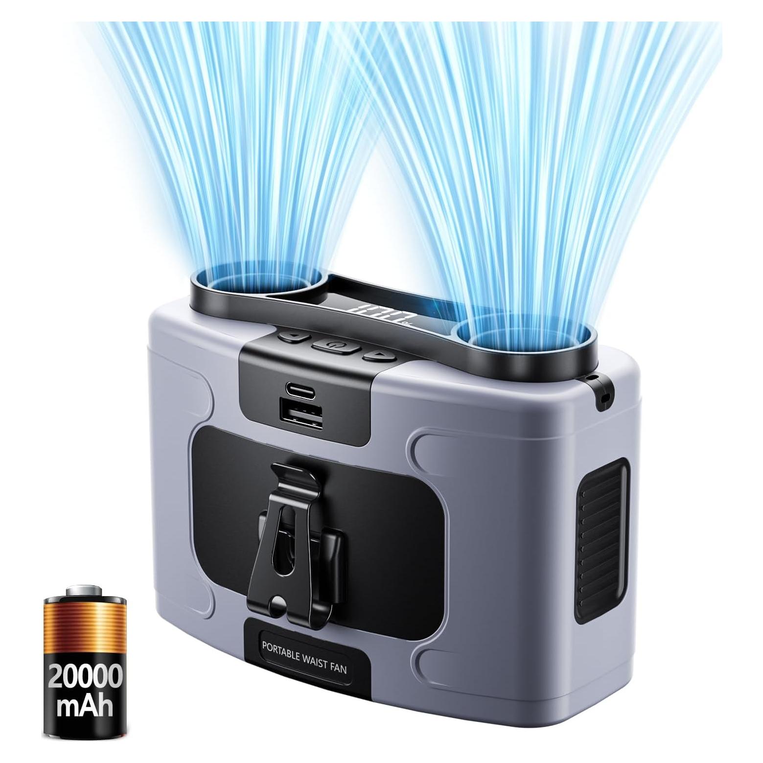 Ventilador de Cintura Astaowl K60 Portátil USB 20000mAh